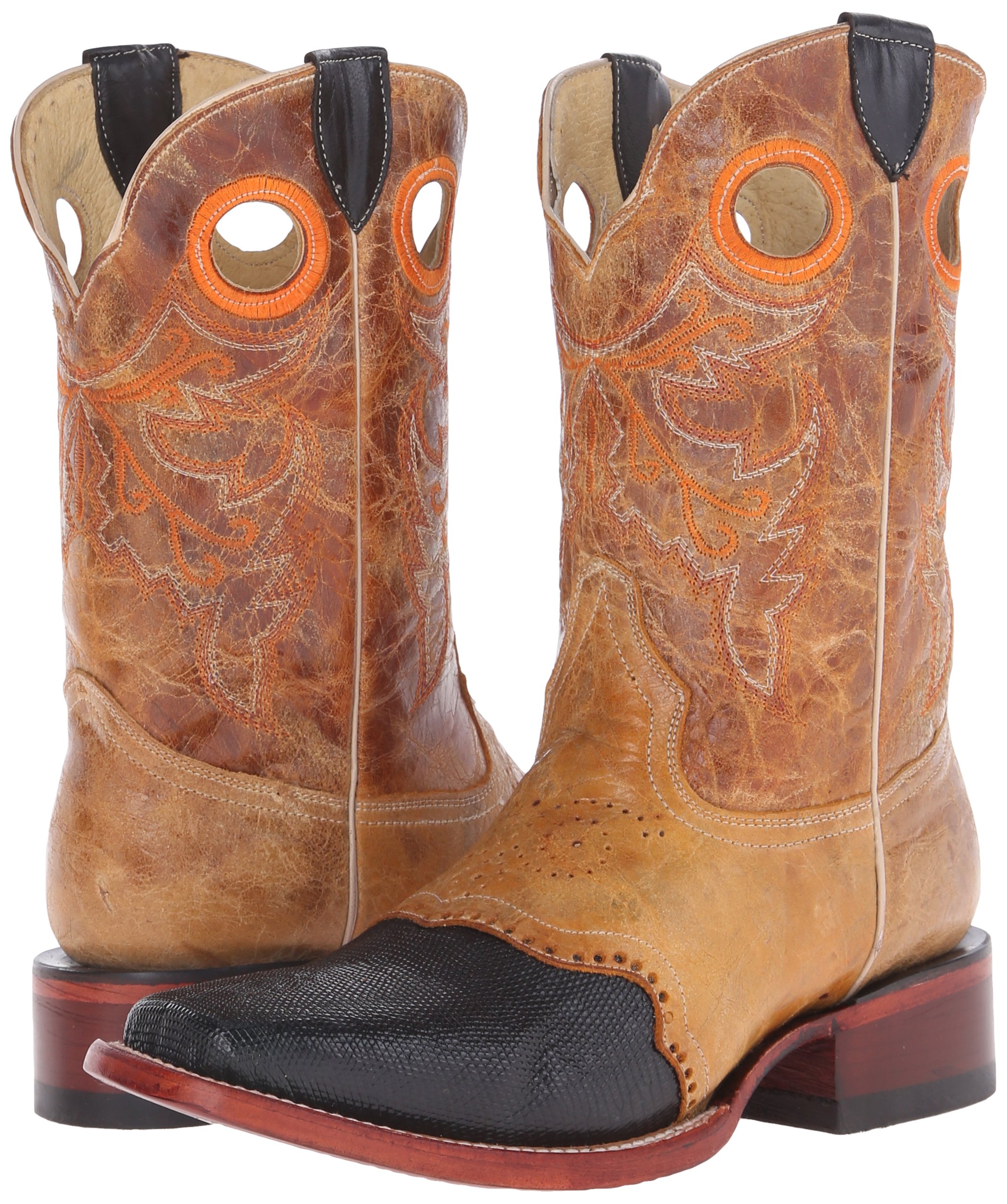 Men's Genuine Lizard Skin Vamp Western Cowboy Boots - Durable & Stylish for Rodeo, Country Dance & Western Fashion