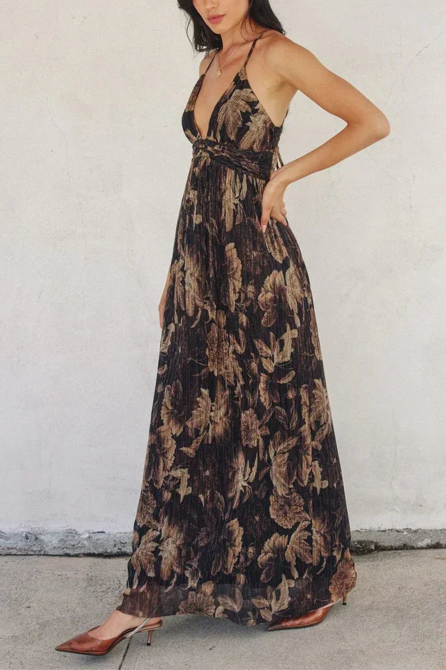 Trail of Flowers Maxi Dress - Floral Summer Dress for Women, Boho Beach Wedding Guest Dress, Perfect for Vacations & Outdoor Parties