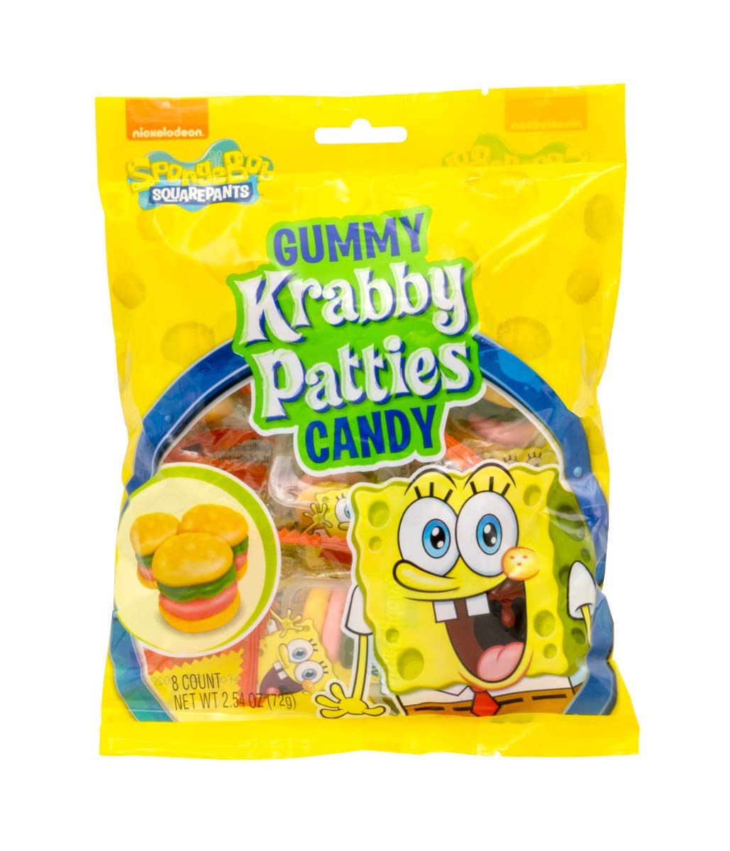 Nickelodeon SpongeBob SquarePants Gummy Krabby Patties Candy - 2.54oz (72g) Sweet & Chewy SpongeBob-Themed Treats - Perfect for Birthday Parties, Halloween & Kids Snacks