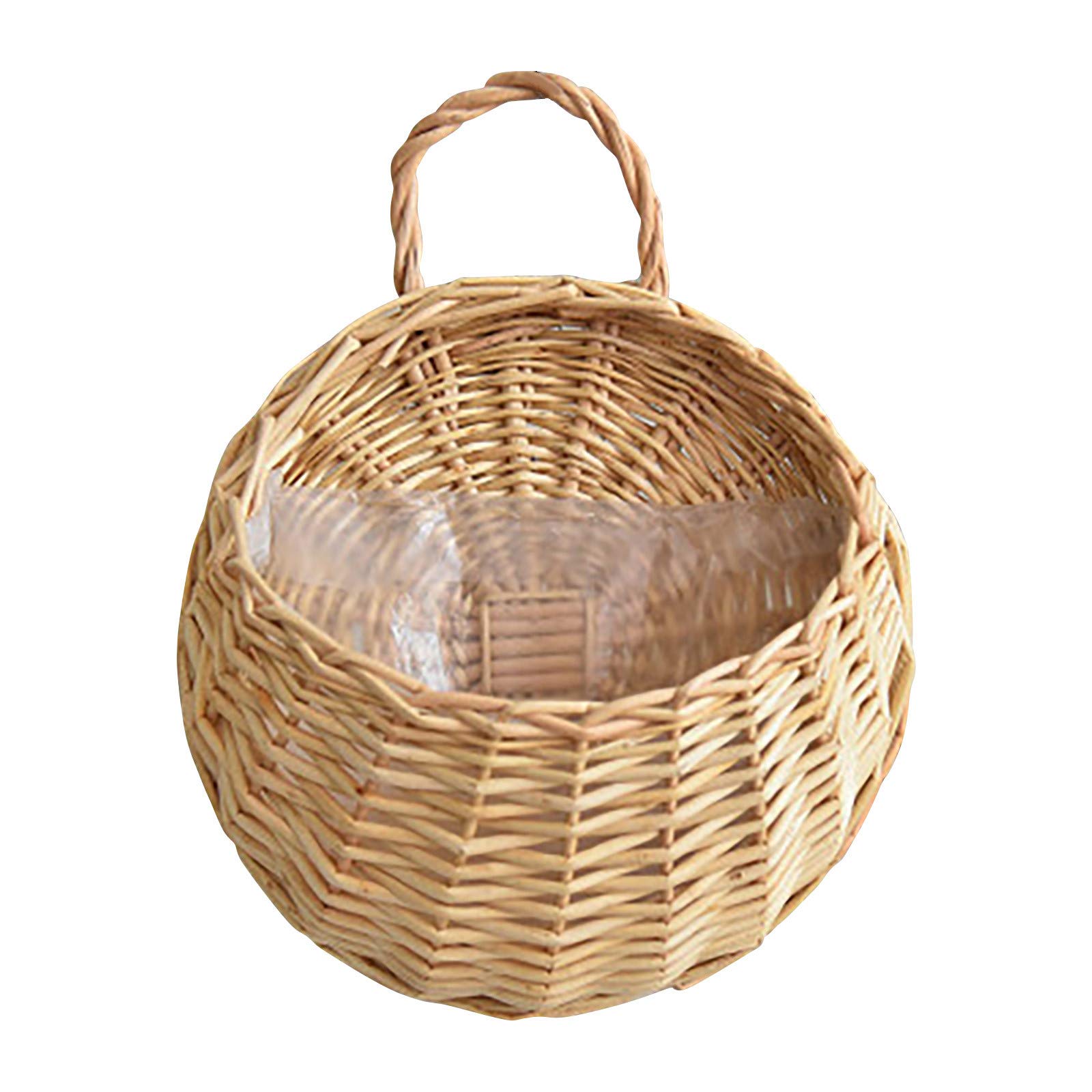 Handmade Woven Hanging Baskets - Boho Wall Mounted Flower Basket, Natural Wicker Storage Basket for Plants & Home Decor (Beige) | Perfect for Living Room, Bedroom, Balcony & Garden Decor