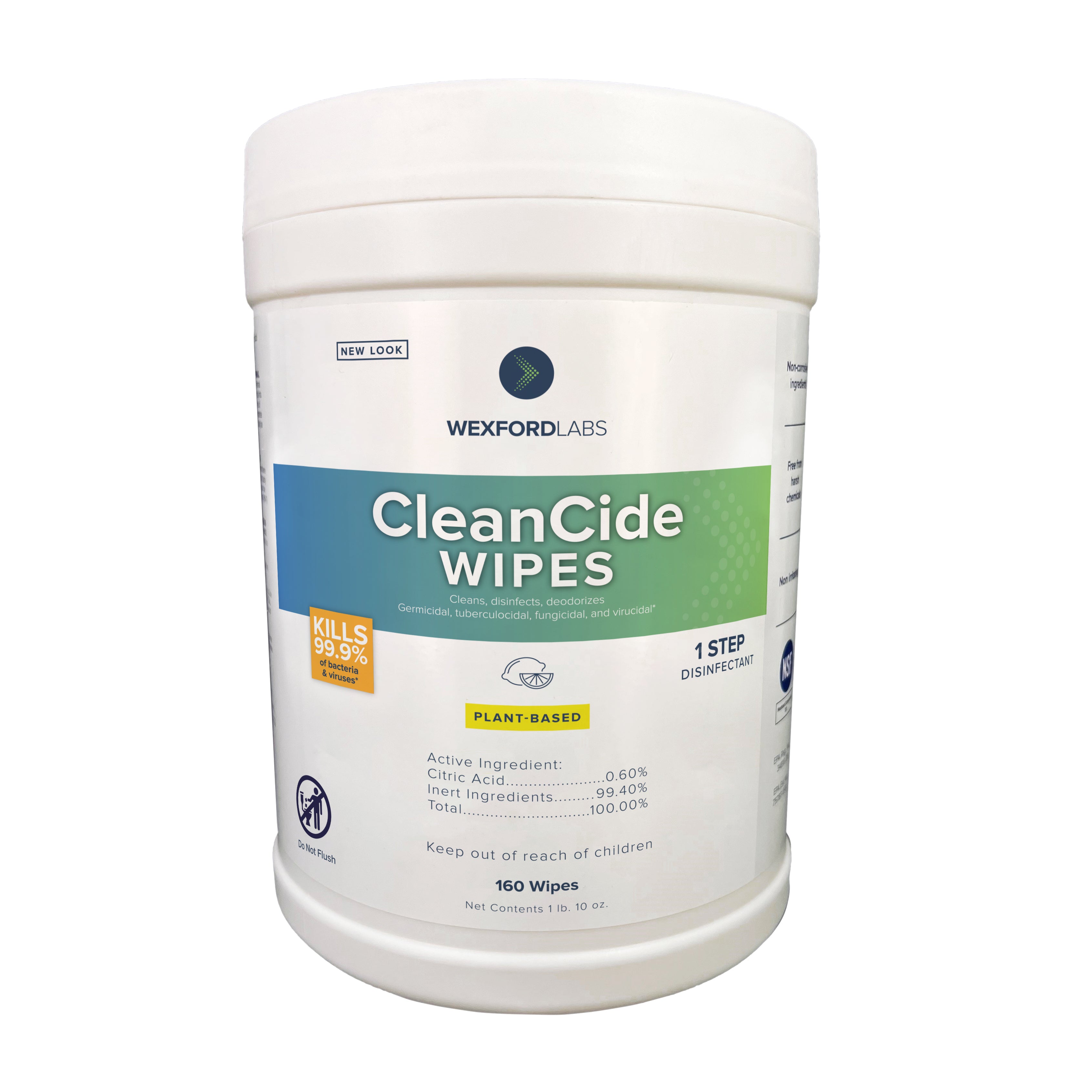 CleanCide Disinfectant Wipes - 160 Count | Kills 99.9% of Germs & Viruses | EPA-Approved for Home, Office & School Use | Safe for Surfaces & Hands | Lemon Scent