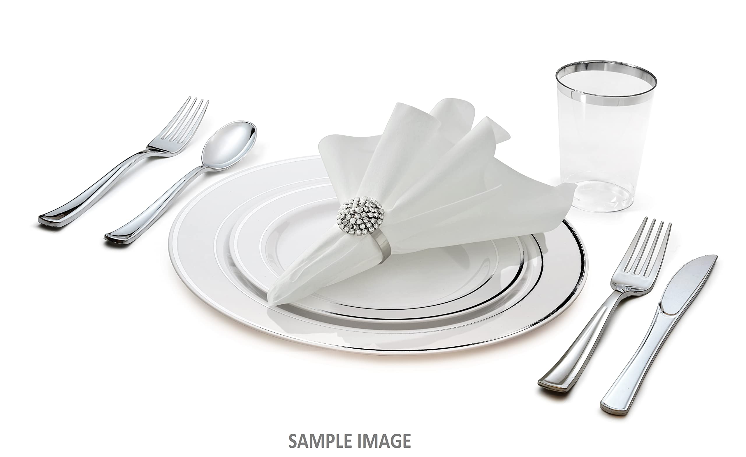 Premium 240-Piece Disposable Plastic Plate Set for Weddings & Parties - 10.5