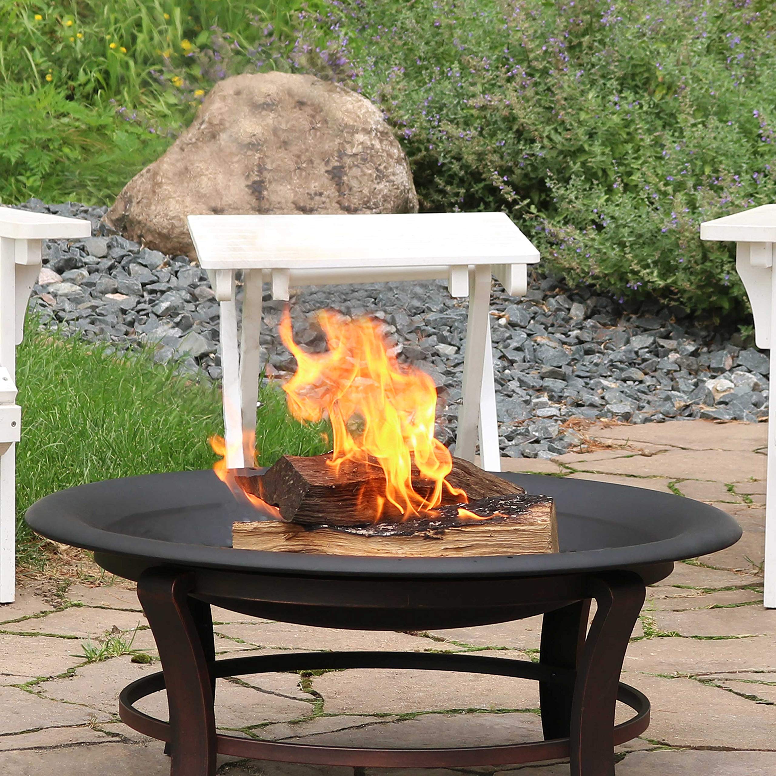 32-Inch Sunnydaze Outdoor Fire Pit Bowl Replacement Insert - Wood-Burning Fire Bowl for DIY Ring or Existing Stand - Perfect for Backyard, Patio, and Camping Gatherings