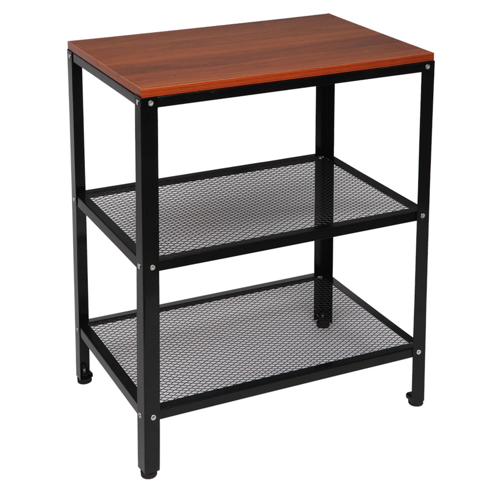 3-Tier Rolling Microwave Cart with Metal Frame - Sturdy Kitchen Utility Cart & Bakers Rack for Bedroom, Living Room, Kitchen | Perfect for Small Space Storage & Microwave Organization