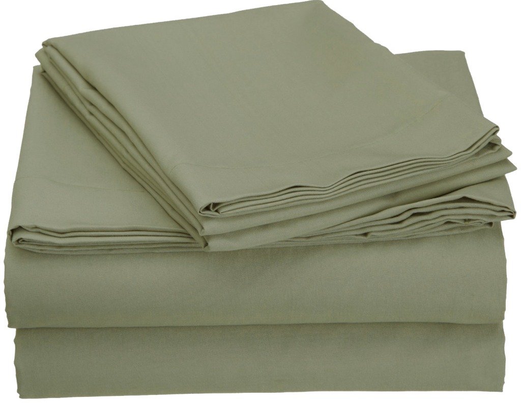 Clara Clark Grand 1200 Thread Count 4-Piece Bed Sheet Set - Twin Size, Soft Sage Green - Perfect for Guest Rooms, Dorms & Cozy Bedrooms