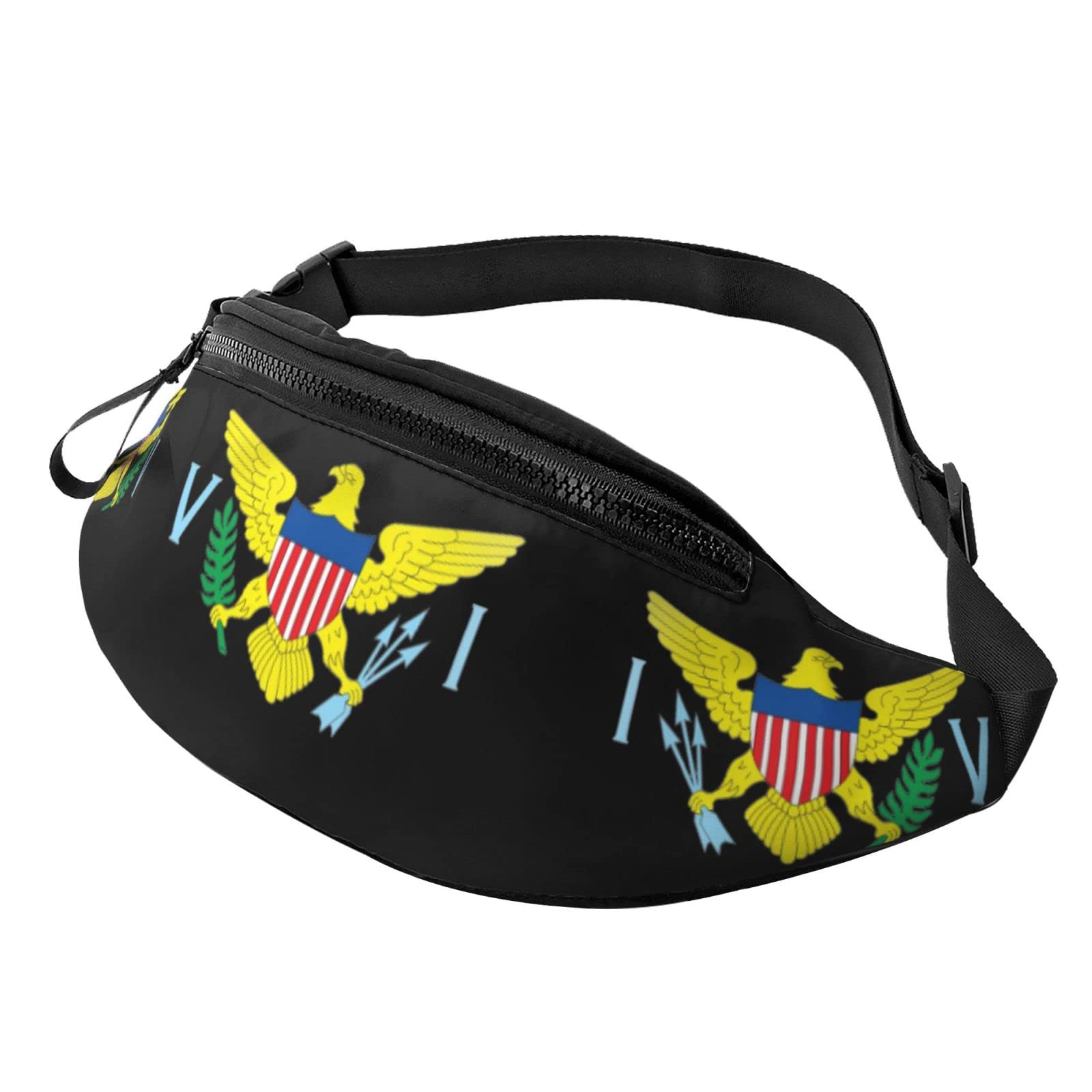 U.S. Virgin Islands Flag Fanny Pack - Adjustable Waist Bag for Women & Men - Perfect for Travel, Beach, Concerts & Outdoor Events - Durable Hip Bum Bag with Patriotic Design