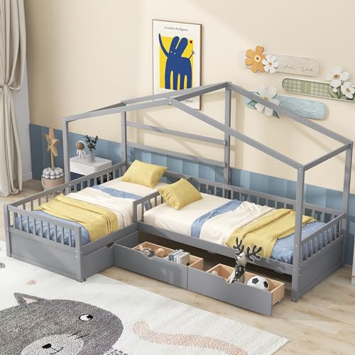 Gray With 3 Drawers