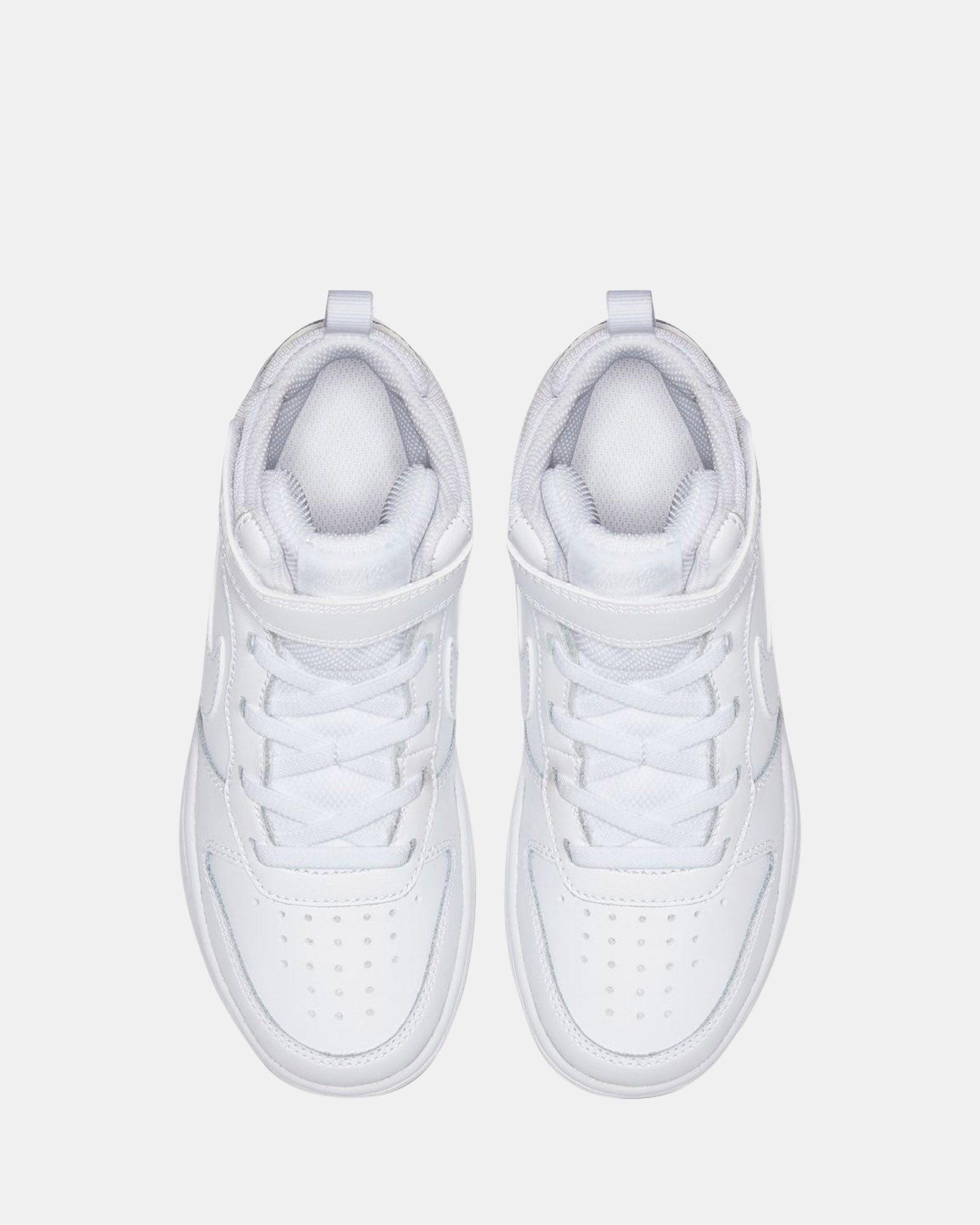 Court Borough Mid 2 Pre School Sneakers - White/White Athletic Shoes for Kids - Perfect for Preschool Playtime, Outdoor Activities & Casual Wear