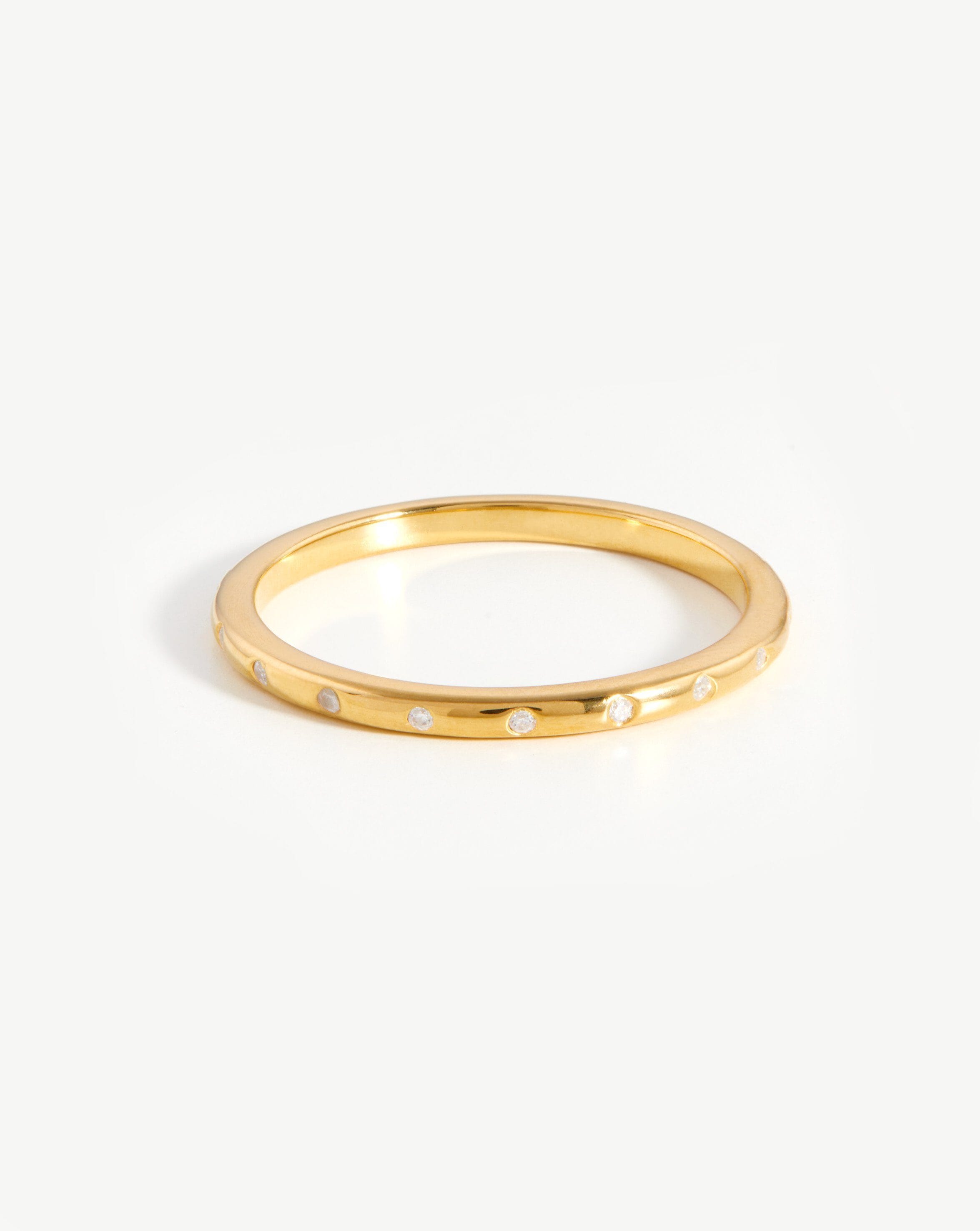 18K Gold Vermeil Solar Studded Ring with Cubic Zirconia - Elegant Stackable Jewelry for Women, Perfect for Everyday Wear & Special Occasions