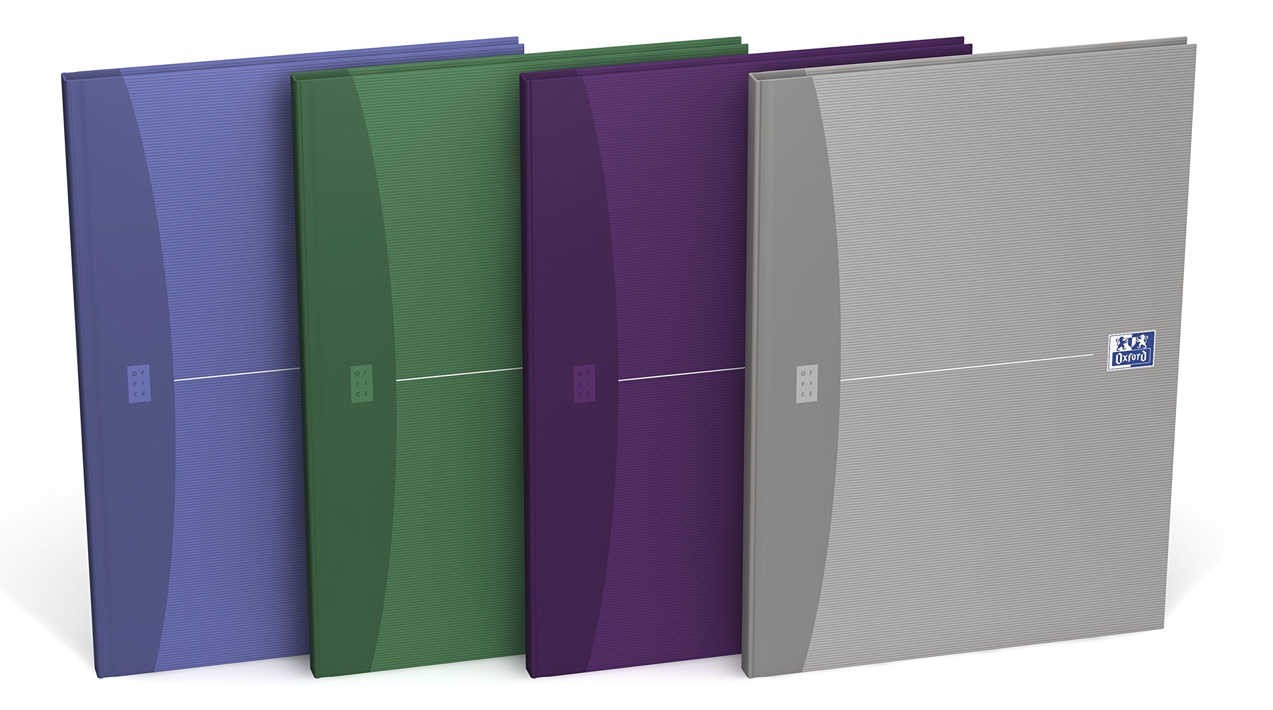 Premium A4 Hardback Casebound Notebook - Oxford Office Essentials, Narrow Ruled with Margin, 192 Pages, 5-Pack Assorted Colors - Perfect for Business Meetings, School Notes & Journaling