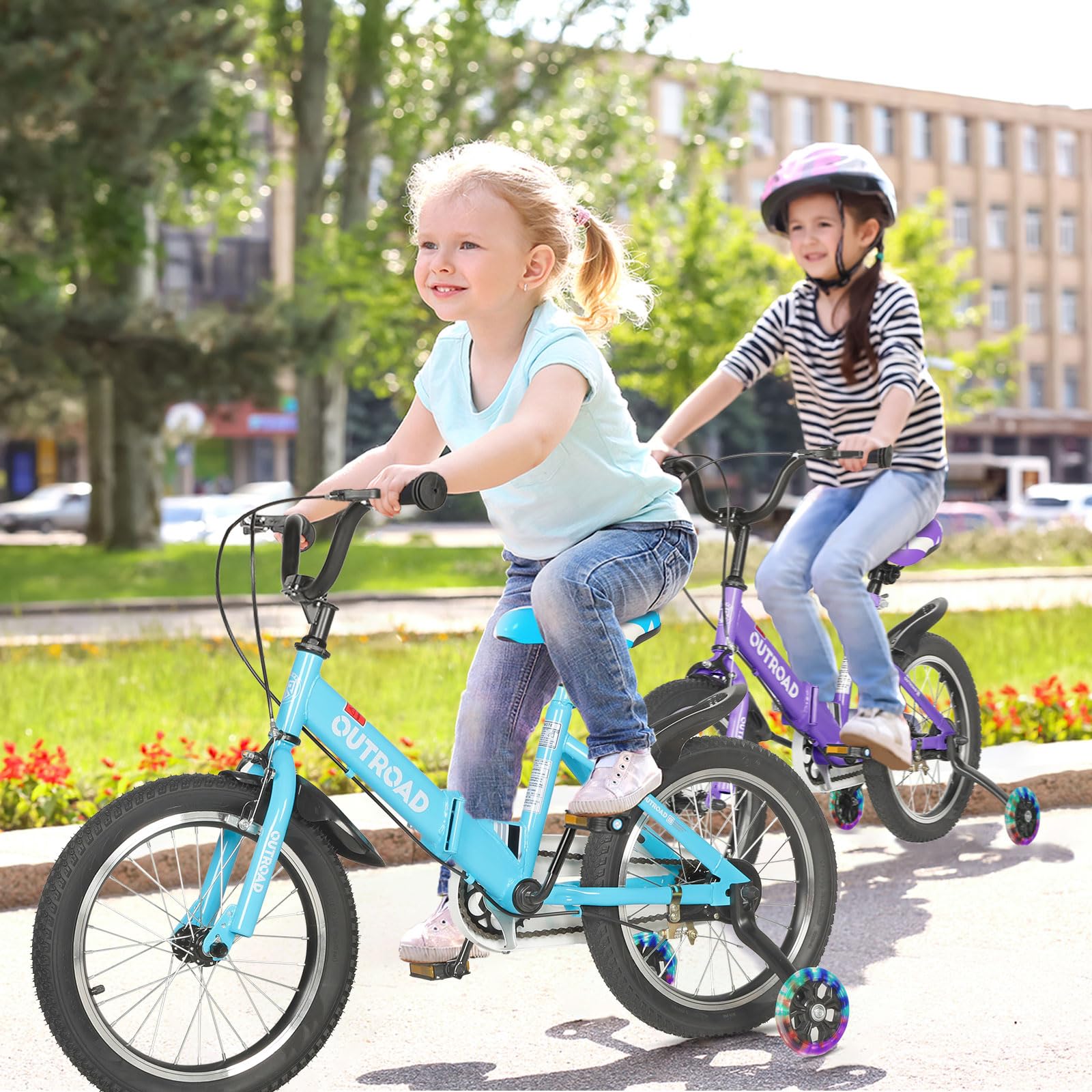 14/16/18 Inch Kids Folding Bike with Training Wheels - Adjustable Toddler Bicycle for Boys & Girls Ages 3-9 Years - Dual Brake System for Safety - Perfect for Beginners Learning to Ride - Great Birthday Gift for Kids - Ideal for Park Rides, Neighborhood Cycling & Outdoor Family Activities