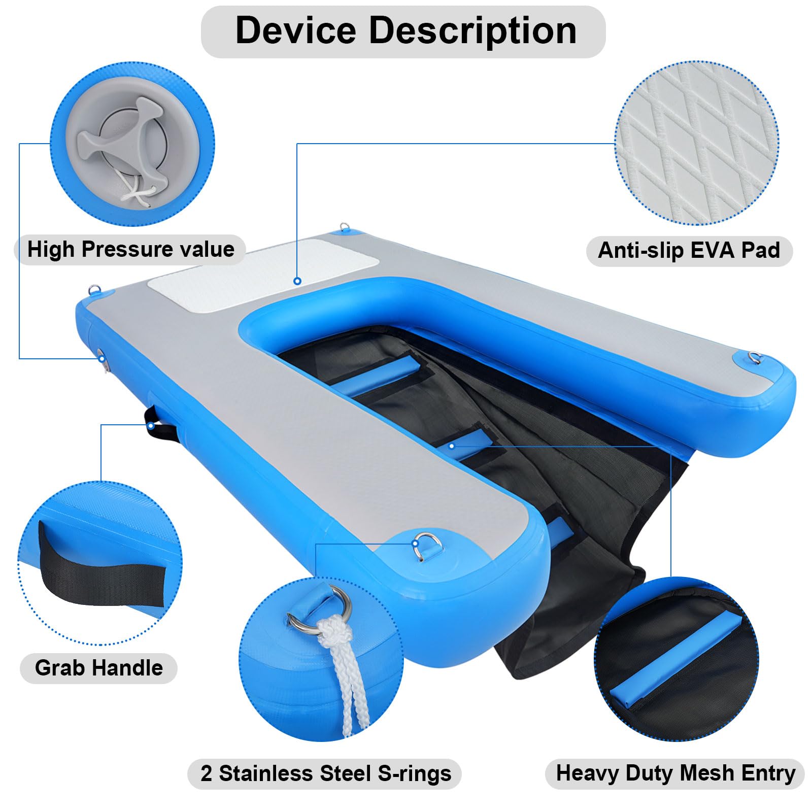 Inflatable Dog Water Ramp - Floating Pet Ramp for Pools, Boats & Docks - Non-Slip Swimming Ladder for Dogs & Humans - Perfect for Beach, Lake & Backyard Use