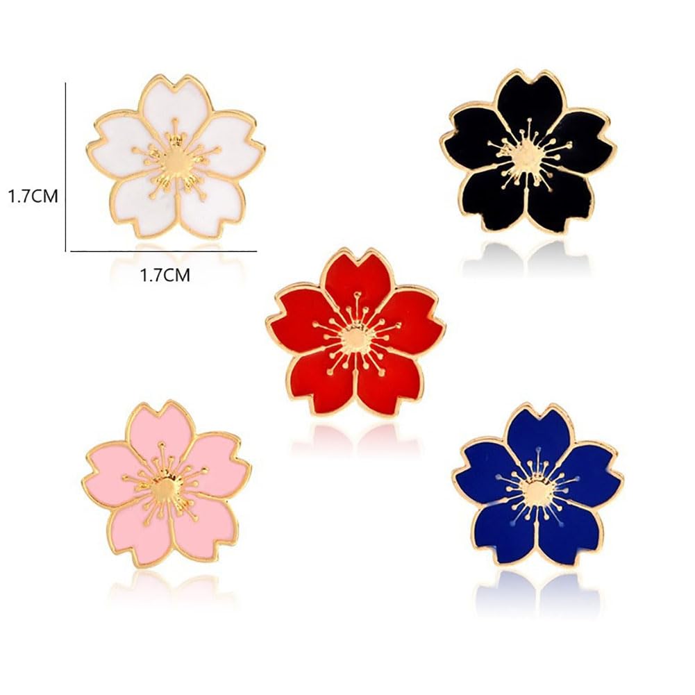 10 Pcs Sakura Brooch Pins - Cherry Blossom Enamel Lapel Pins for Women & Men - Cute Floral Coat Jacket Hat Badge Accessories - Perfect for Office Wear, Weddings, and Spring Fashion Outfits