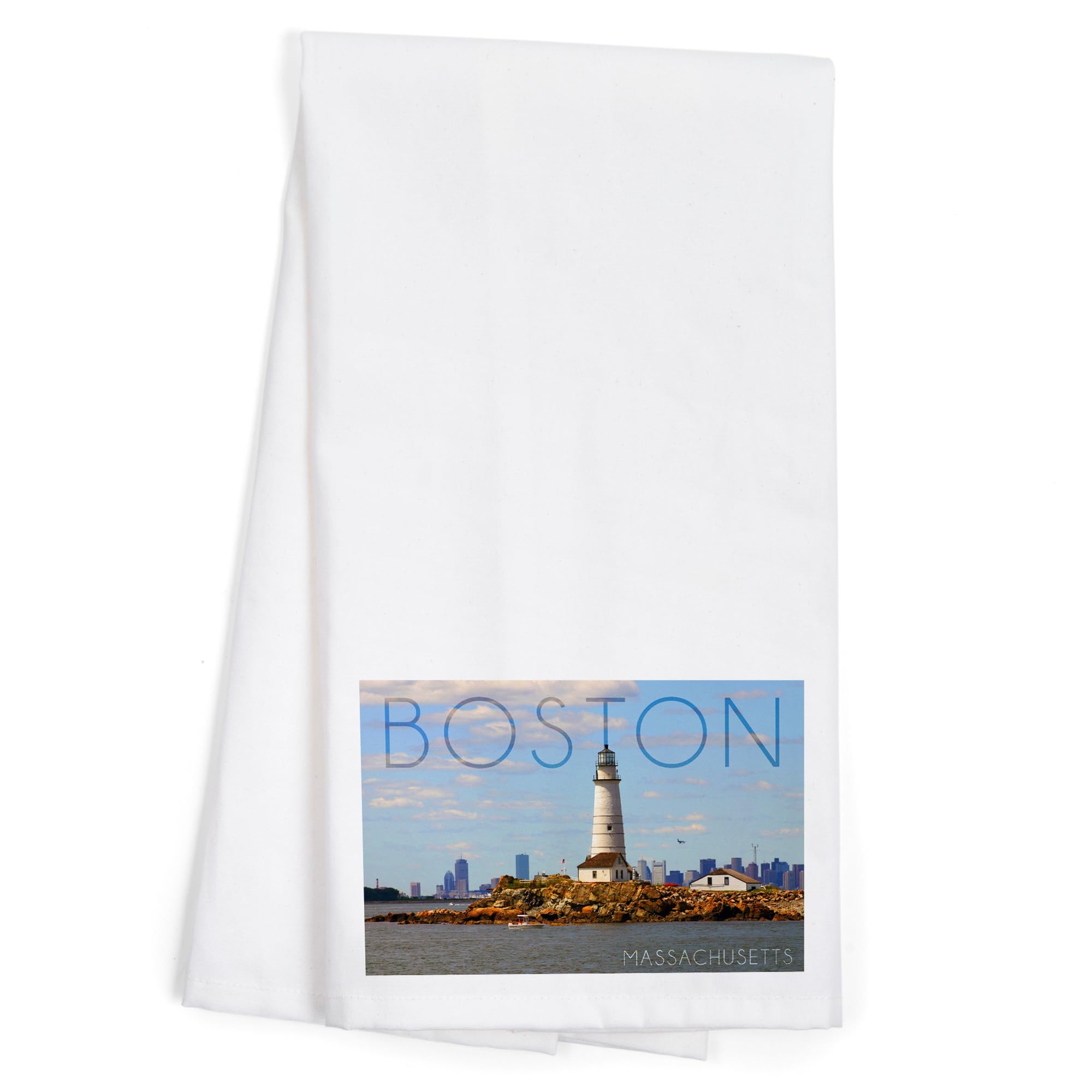 Lantern Press Boston Light #2 - 100% Cotton Tea Towel | Decorative Hand & Kitchen Towel for Home Decor | Perfect for Drying Dishes, Gift Giving & Coastal Themed Kitchens