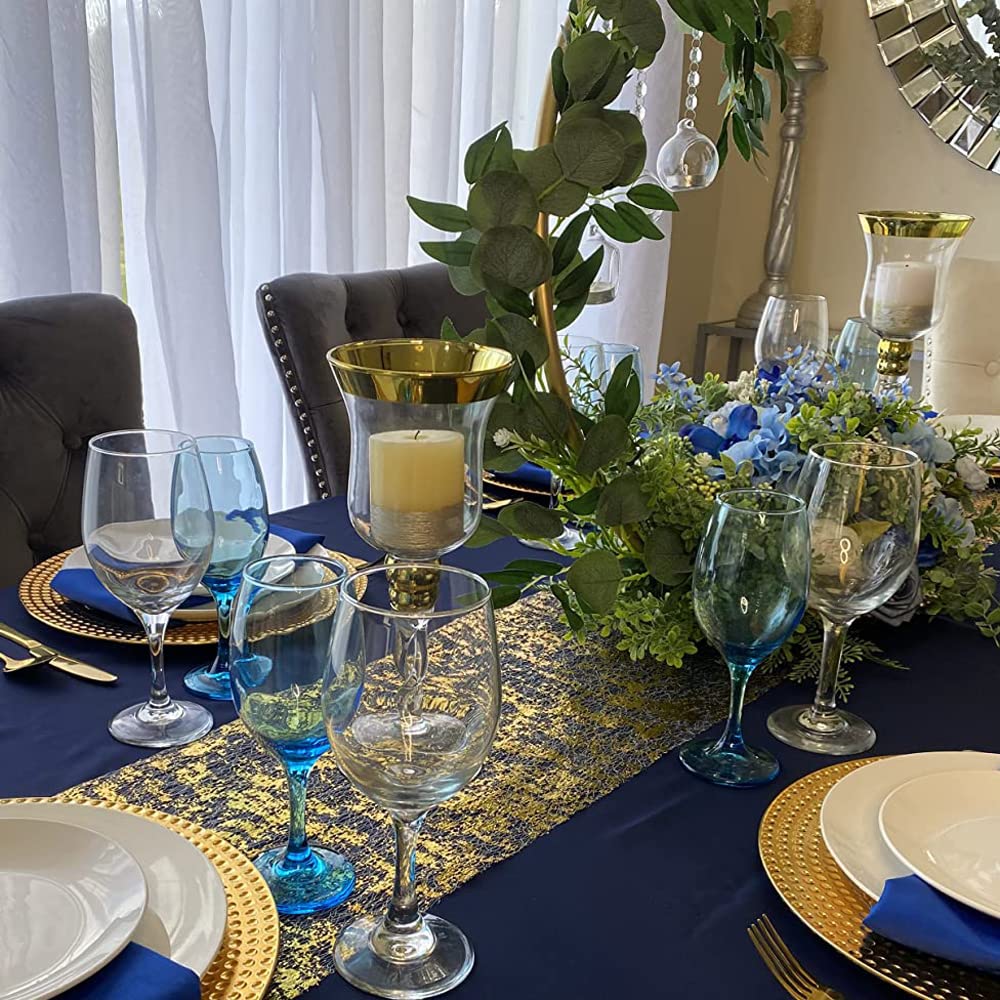 Snowkingdom Elegant Gold Placemats & Table Runner Set - 12-Piece Luxury Dining Table Decor for Holiday Dinner, Wedding, Party & Home Decor