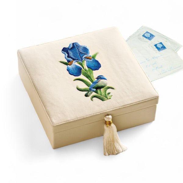 Monticello Velvet Iris Keepsake Jewelry Box - Elegant Storage for Rings, Necklaces & Heirlooms - Perfect for Wedding Gifts & Memory Preservation