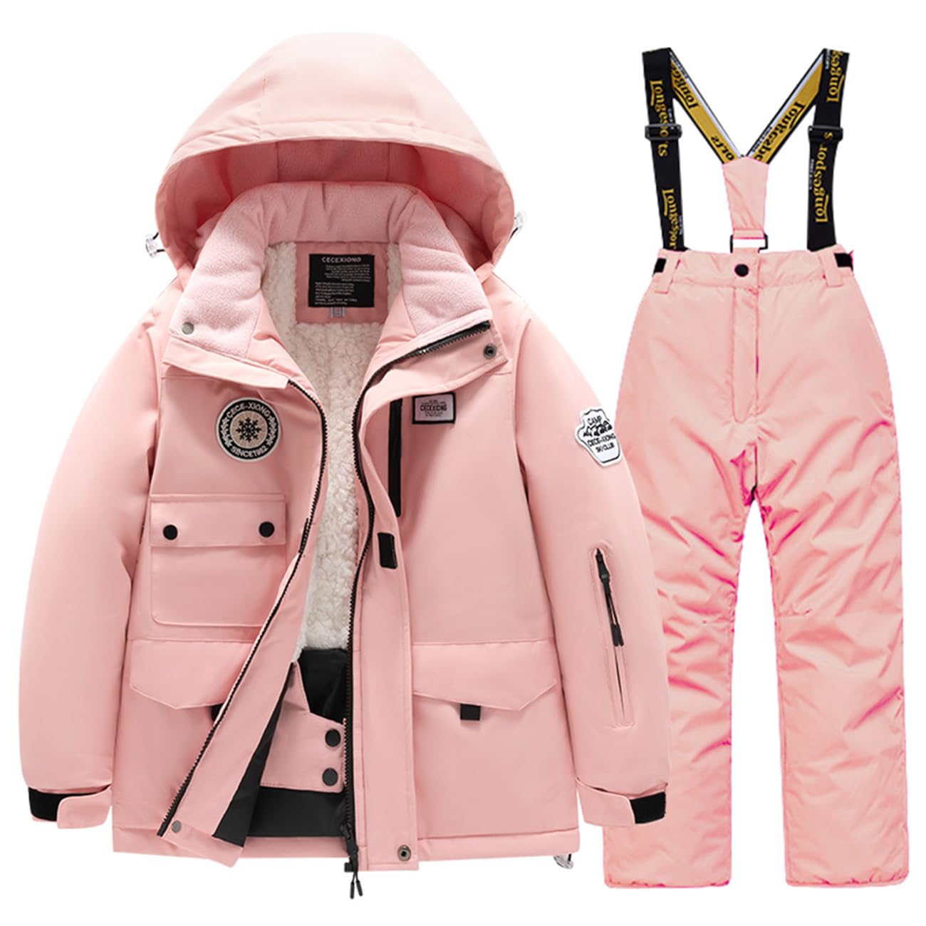 **Kids Winter Ski Suit Set - Boys & Girls Snow Bibs & Jacket for Skiing, Snowboarding & Outdoor Play**