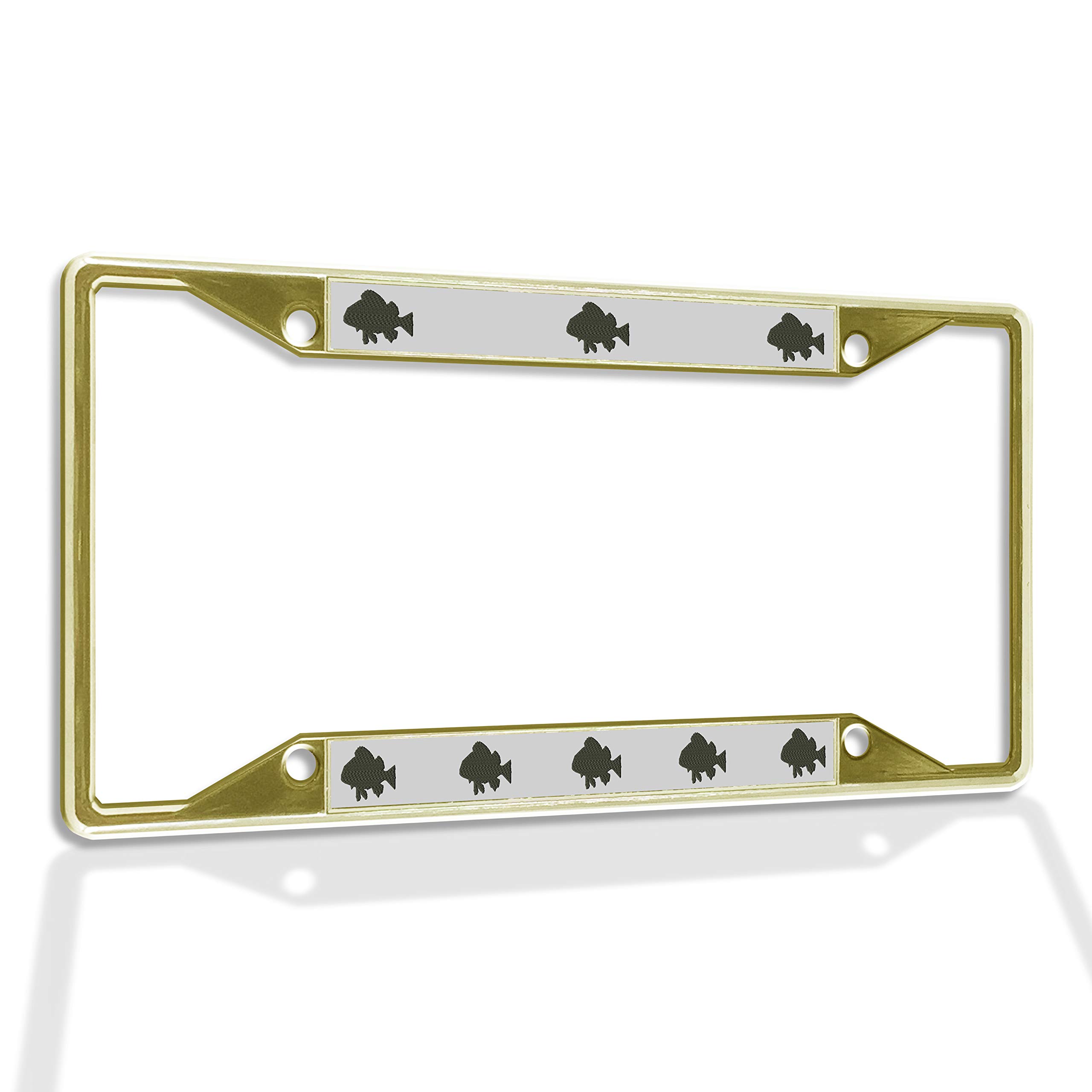Premium Metal Insert License Plate Frame - Weatherproof & Durable Car Accessories (Gold, 4 Holes) - Perfect for Customizing & Protecting Your Vehicle's License Plate