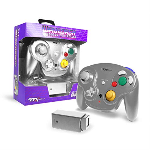 Wireless 2.4GHz GameCube Controller - Silver Wavedash Edition for Nintendo GameCube & Wii Console | Compatible with Super Smash Bros, Mario Kart & Retro Gaming