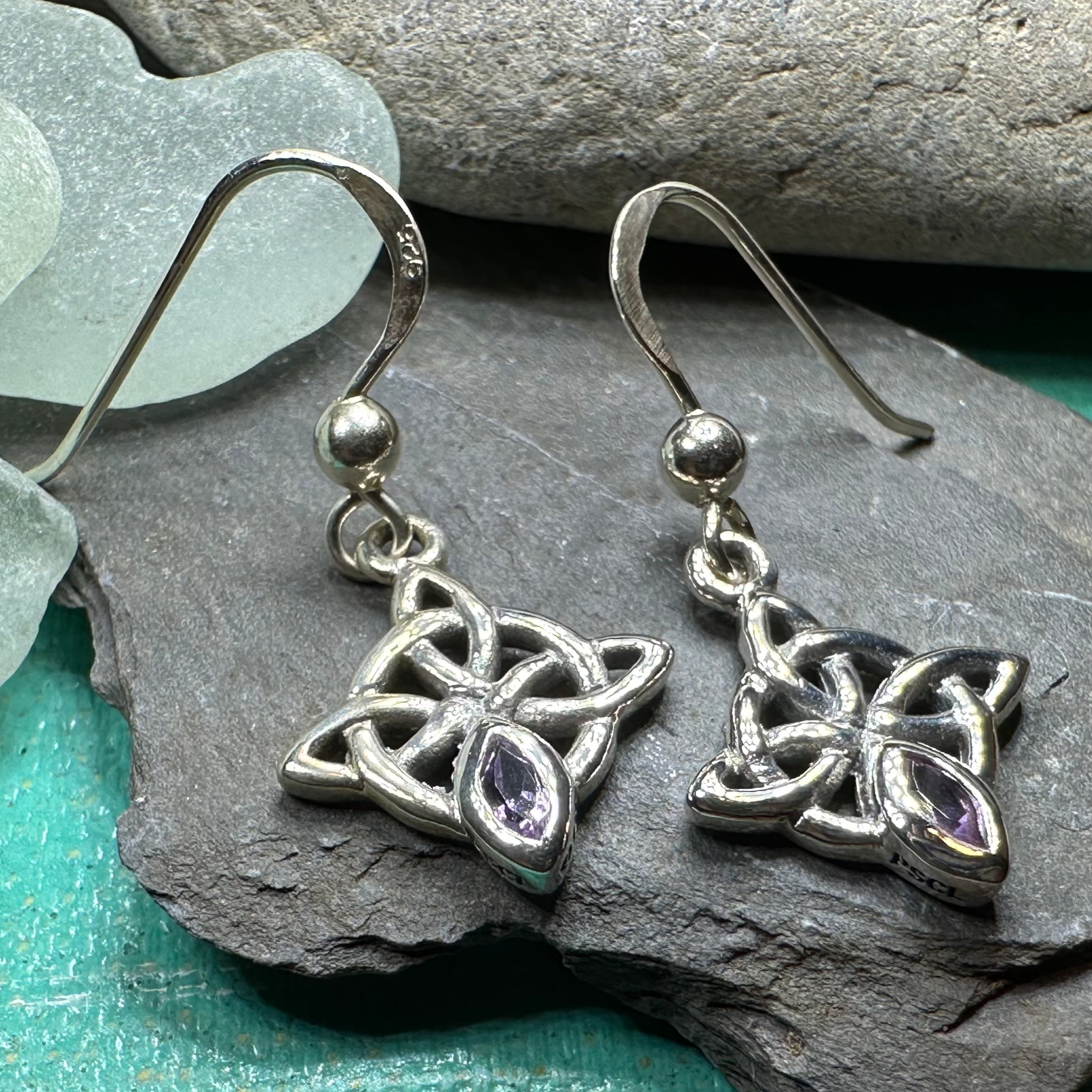 Celtic Knot Earrings for Women - Sterling Silver Irish Claddagh Dangle Earrings - Perfect for St. Patrick's Day, Weddings & Celtic-Themed Events