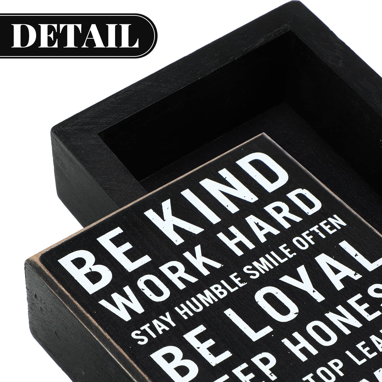 Jetec 4.7 x 6 Inch Wooden Box Signs with Inspirational Quotes - Be Kind Sayings for Home & Office Decor, Motivational Desk Plaque, Farmhouse Style - Perfect for Gifts, Wall Art, and Workspace Motivation