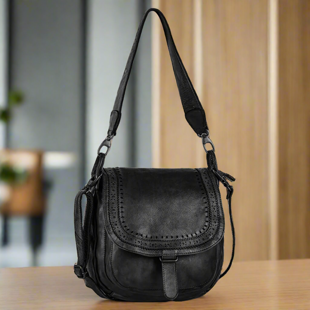 MET Crossbody Shoulder Bag for Women - Stylish Front Flap Cutout Design Leather Purse - Perfect for Travel, Work and Everyday Use