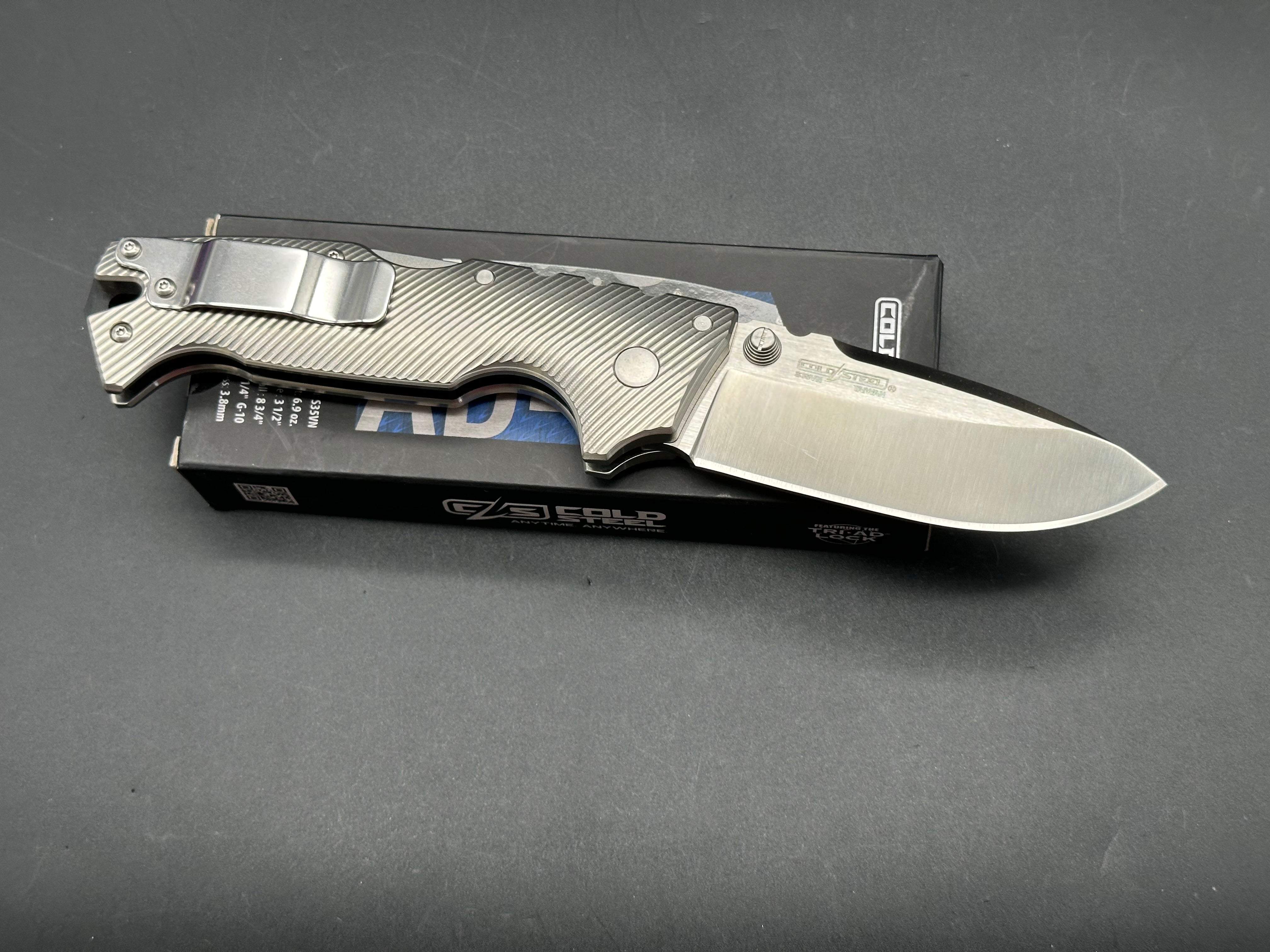 Cold Steel AD-10 Folding Knife with Titanium Scales & S35VN Steel Blade - EDC, Outdoor Survival, Hunting & Tactical Gear