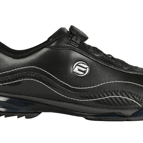 Elite Men’s Predator Black/Carbon Right Hand Bowling Shoes - Premium Performance for Competitive Bowlers & League Play