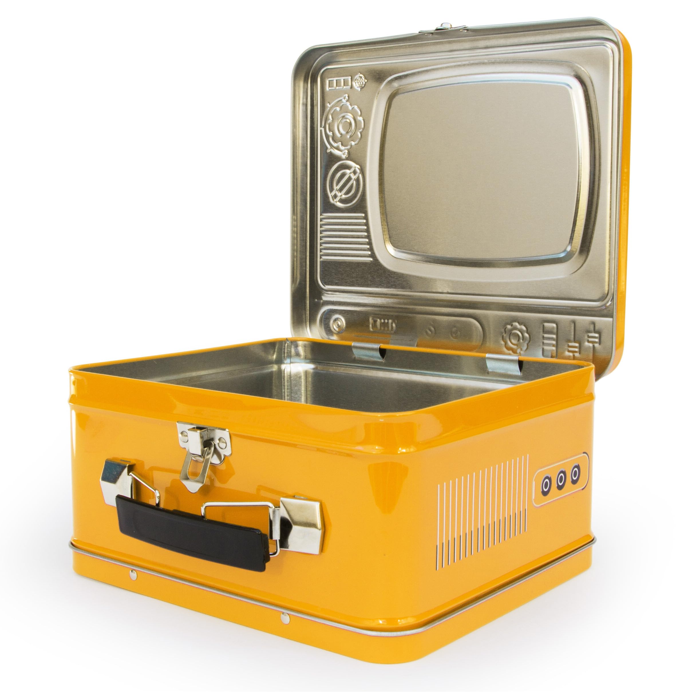Suck UK TV Lunch Box - Reusable Bento Box for Kids, Toddlers & Adults | Leak-Proof Lunch Containers & Snack Storage | Perfect for School, Work, Picnics & Travel | Microwave Safe Food Container - Yellow