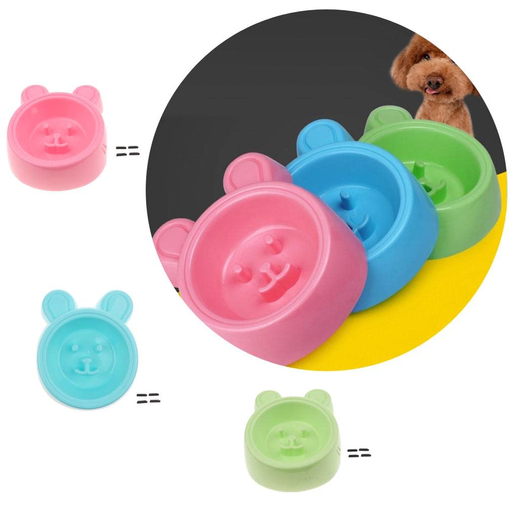 UJEAVETTE Slow Feeder Bowl for Dogs, Cats & Rabbits - Anti-Gulping Pet Food Dish for Healthy Eating - Pink - Perfect for Fast Eaters & Portion Control at Mealtime