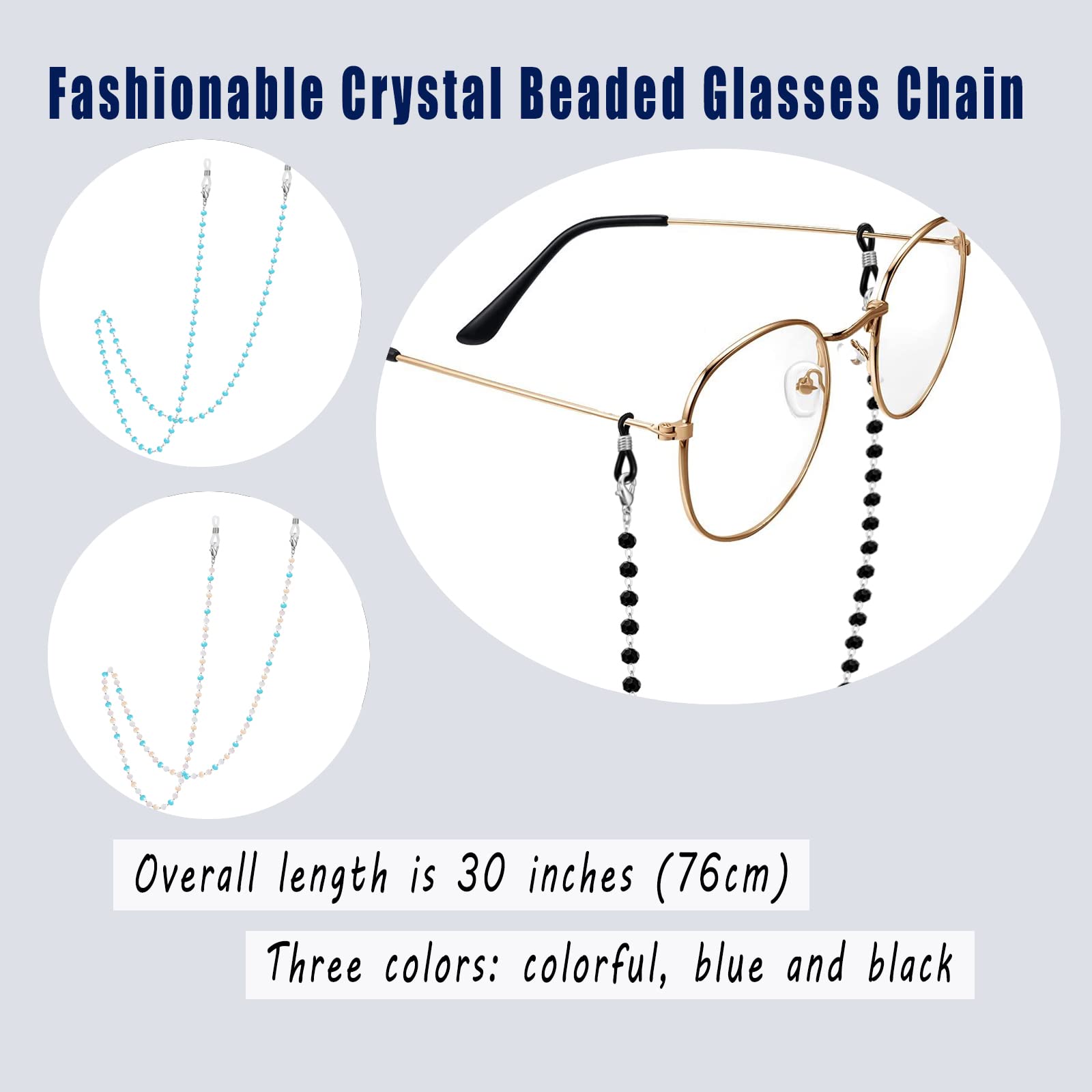 18K Gold Glasses Chain for Women - Stylish Eyeglass Holder & Sunglasses Strap - Secure Necklace for Reading Glasses & Fashion Accessories - Perfect for Work, Travel, and Everyday Use
