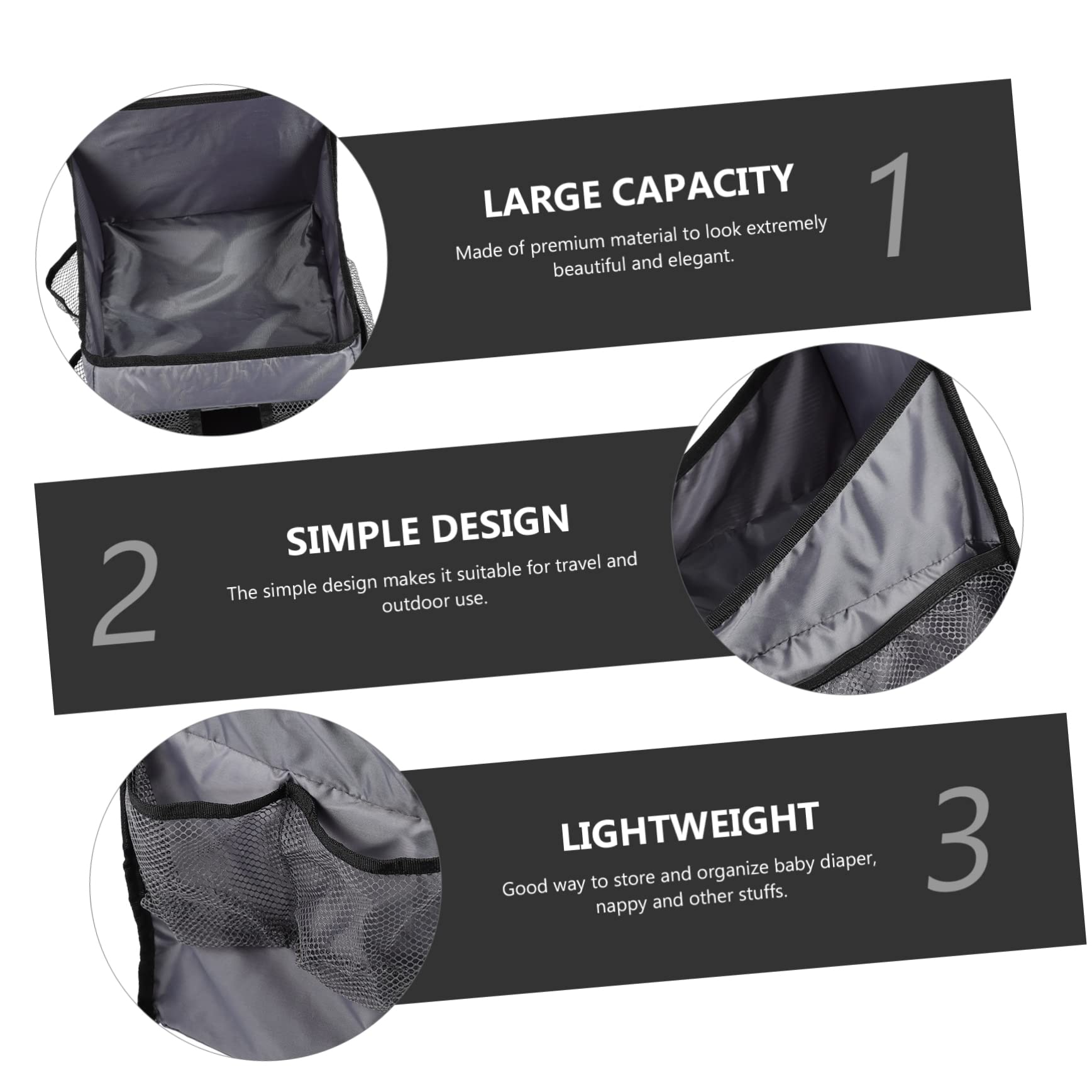Totority 4pcs Stroller Storage Bags for Diapers & Essentials - Baby Organizer