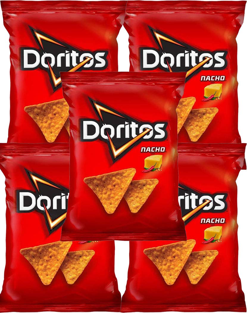 Buy DORITOS NACHO Cheese Flavored Tortilla Chips 58g (Pack of 5 Bags) - Perfect for Parties, Snacking & Movie Nights