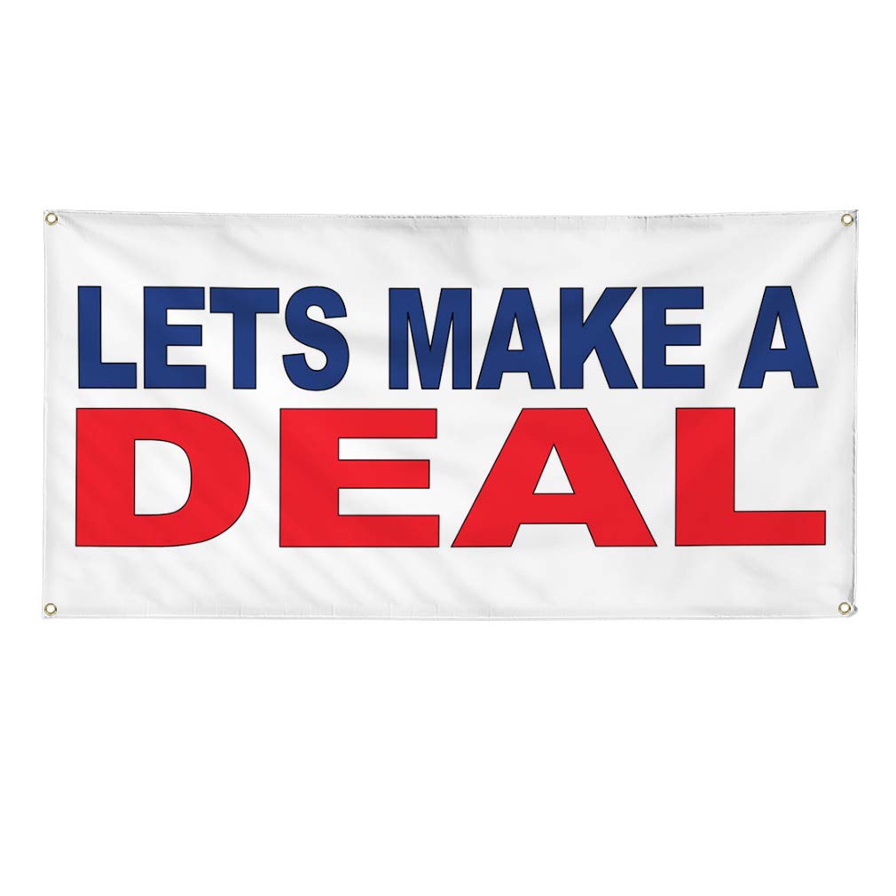 Custom Vinyl Banner - 60x144 Inches Weatherproof Outdoor Business Sign with 10 Grommets (Blue/Red) - Perfect for Yard Sales, Industrial Use & Promotional Events