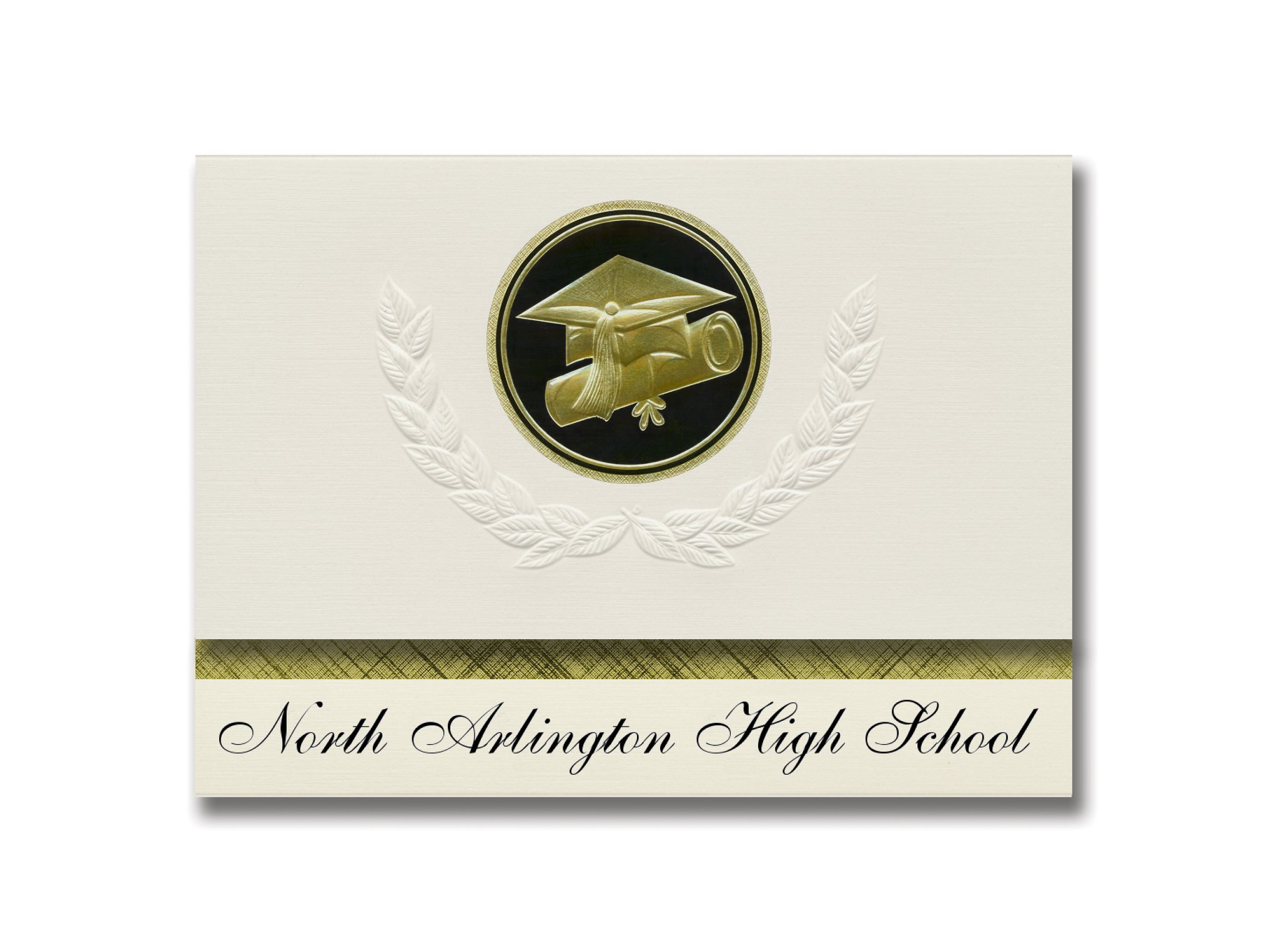 North Arlington High School Graduation Announcements - Presidential Elite Pack of 25 with Cap & Diploma Seal - Black & Gold - Perfect for NJ Graduation Ceremonies & Keepsakes