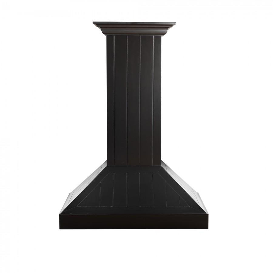 ZLINE Black Wooden Wall Mount Range Hood - Modern Kitchen Ventilation for Smoke & Odor Removal - Perfect for Home Chefs & Open Concept Kitchens