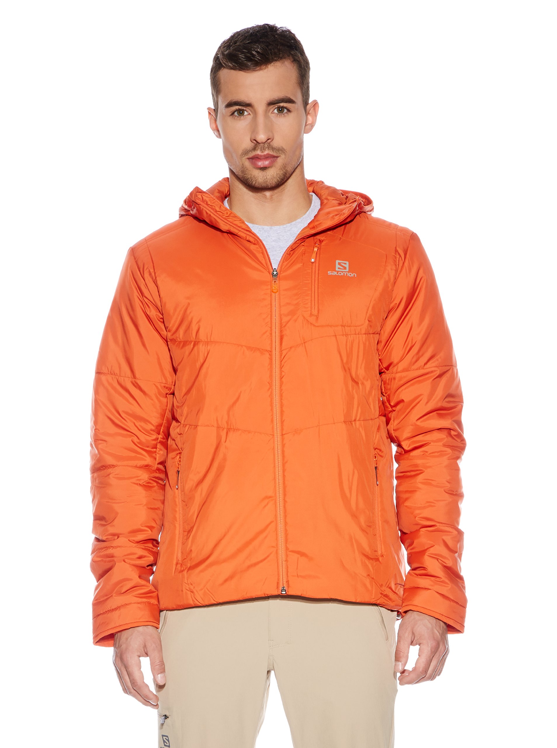 Salomon Men's Insulated Hoodie Jacket - Waterproof Winter Jacket for Hiking & Outdoor Activities - Warm Fleece Lined Windbreaker for Camping, Skiing & Snowboarding