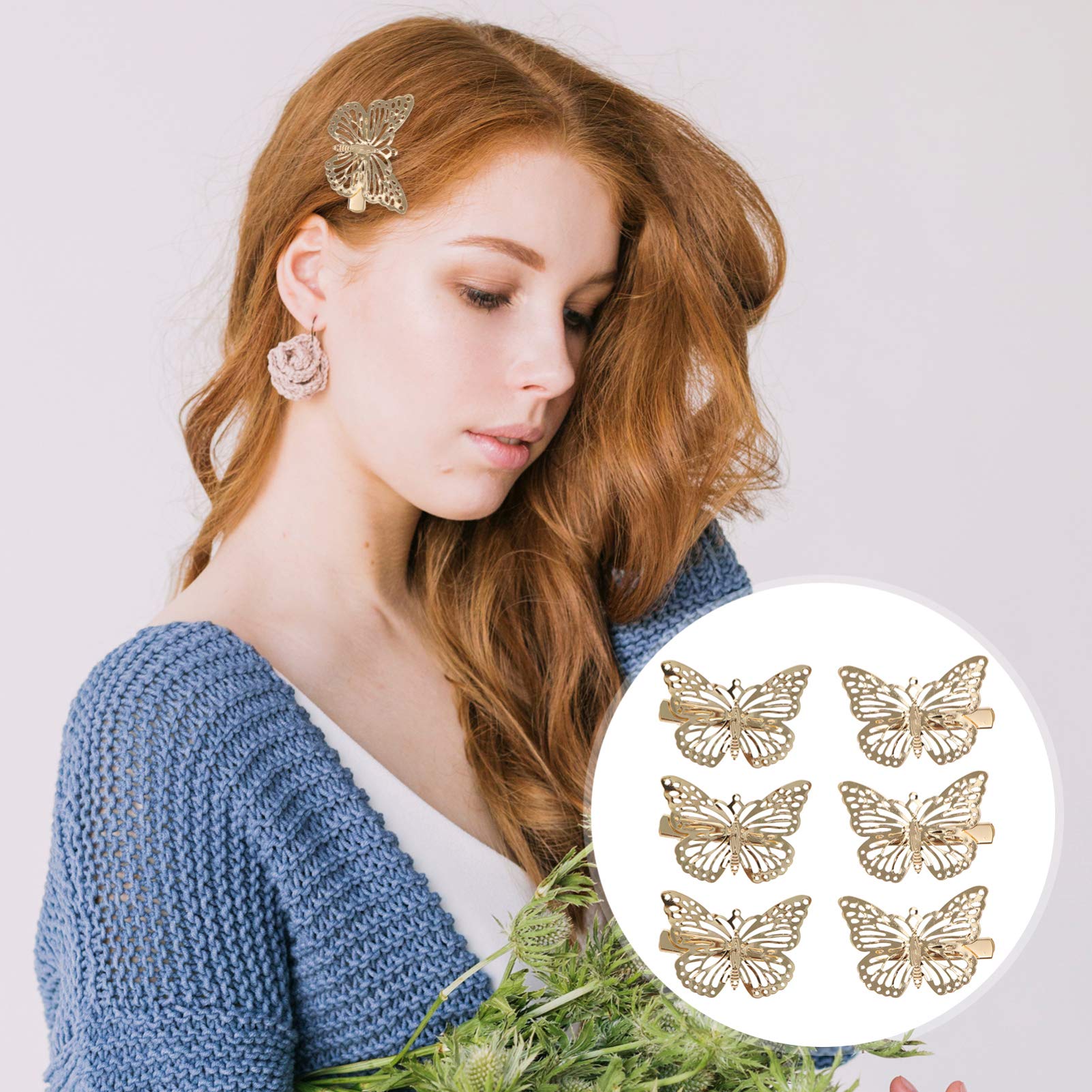 Beaupretty 12pcs Metal Butterfly Hair Clips - Hollow Design Barrettes for Women & Girls | Perfect for Parties, Weddings, and Everyday Hair Styling
