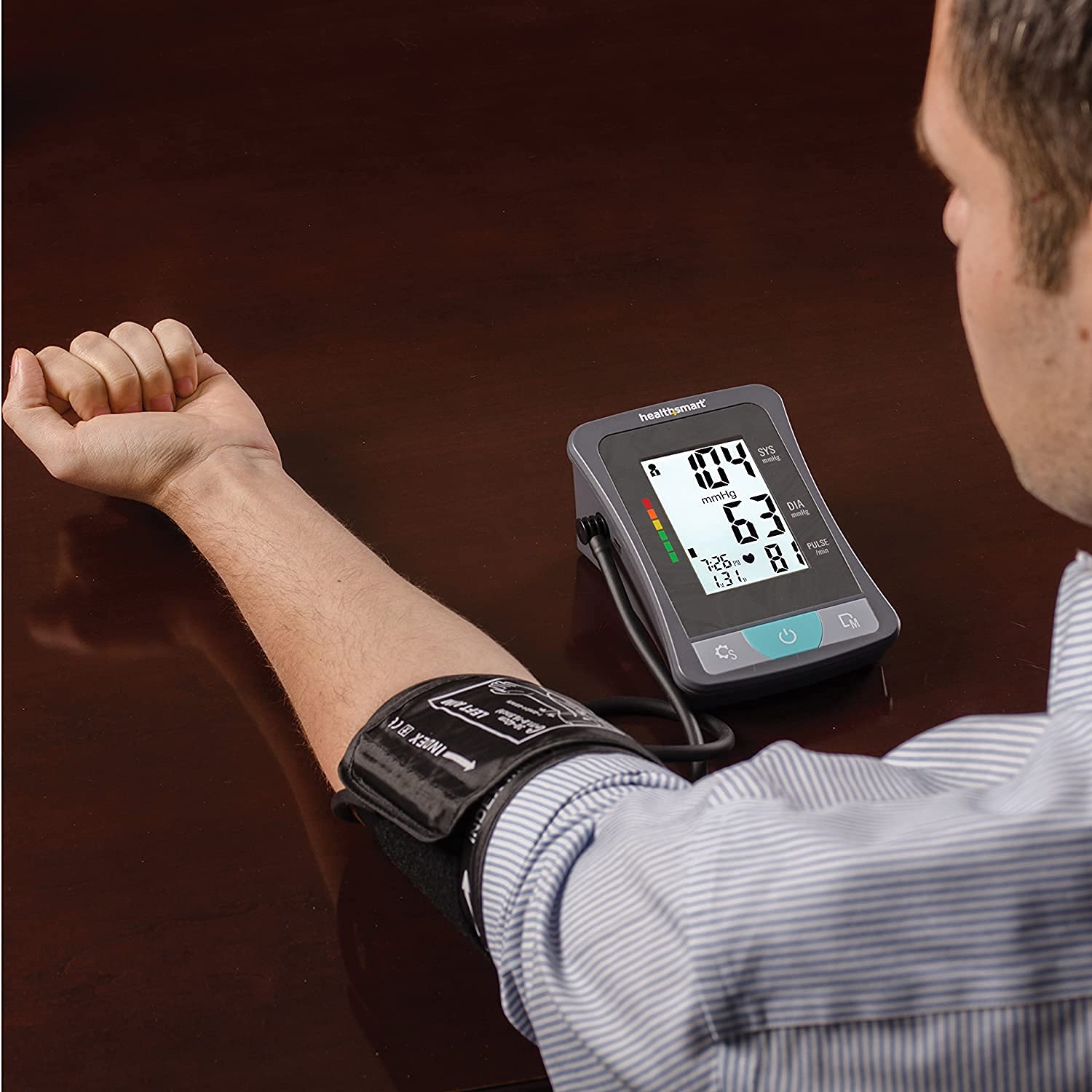 HealthSmart Digital Select Automatic Upper Arm Blood Pressure Monitor - Tracks BP, Pulse Rate & Irregular Heartbeat, Stores 120 Readings for 2 Users - Perfect for Home Health Monitoring & Doctor Visits