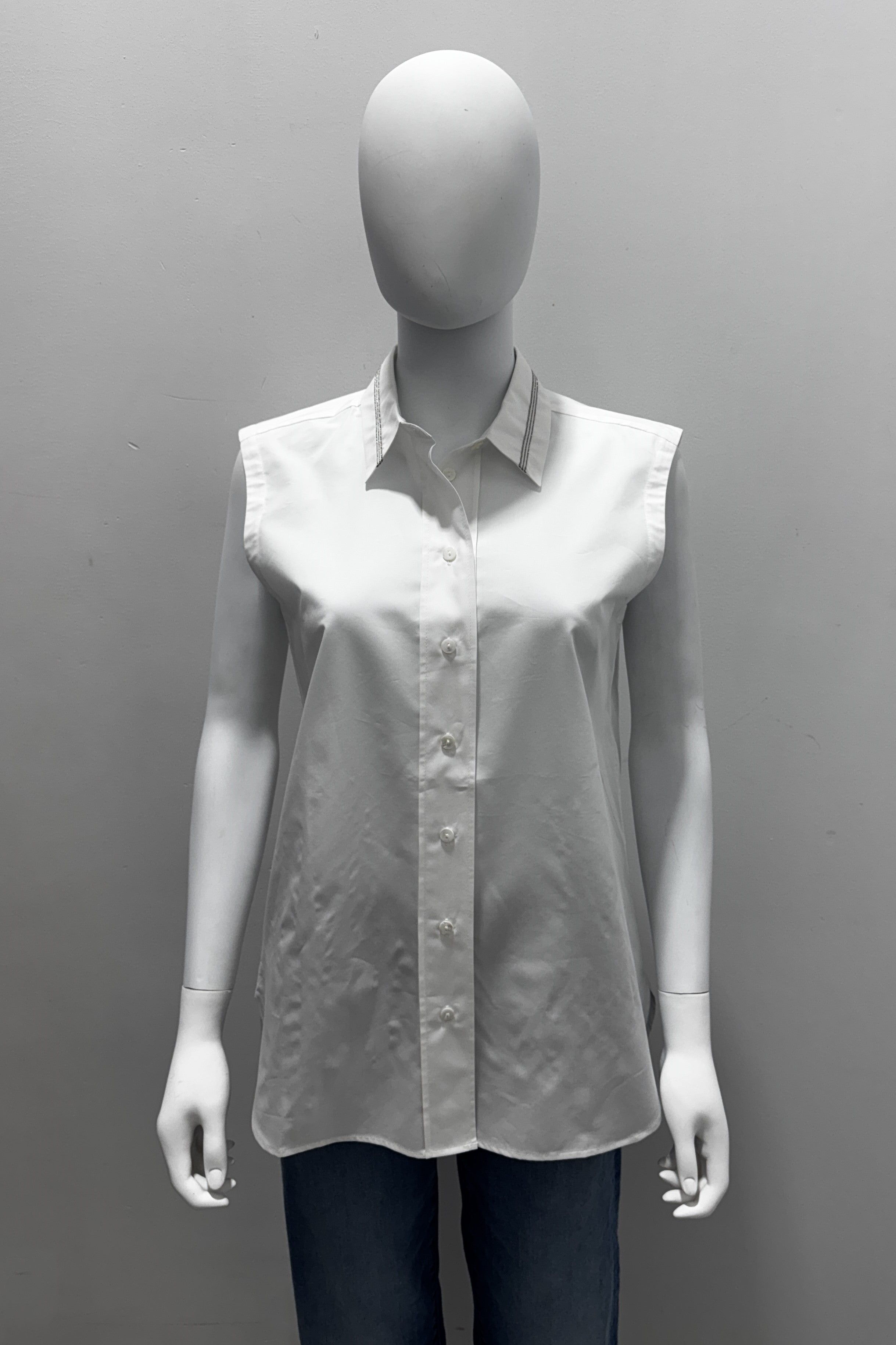 Stylish Button-Down Sleeveless Blouse for Women - Summer Casual & Office Wear