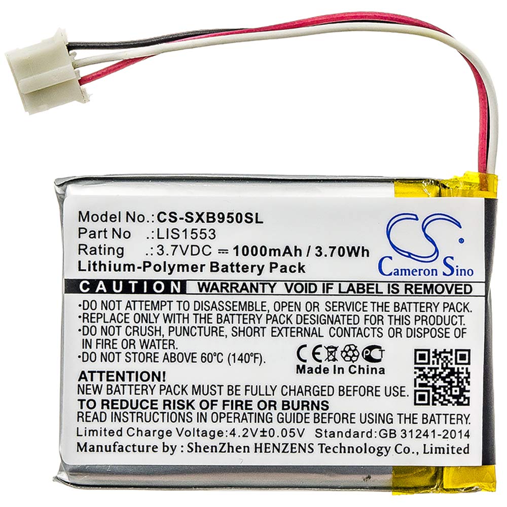 Original Sony MDR-XB950N1 WH-CH700N SRS-WS1 Replacement Battery - 1000mAh LIS1553 (SY6) Compatible - Perfect for Wireless Headset Power Replacement & Extended Usage