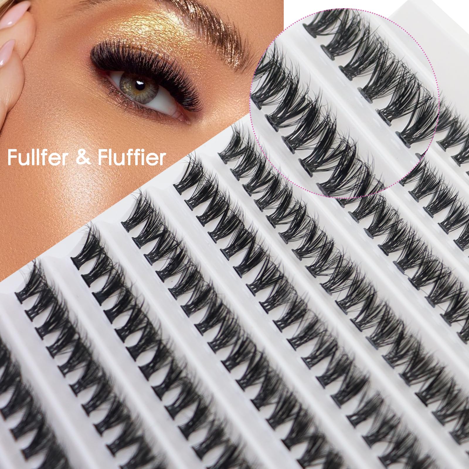 **DAODER 40D Short Eyelash Extension Kit – 200pcs D Curl Fluffy Wispy Lashes (9-13mm) for Natural Look | DIY Lash Clusters for Everyday Glam & Special Occasions**