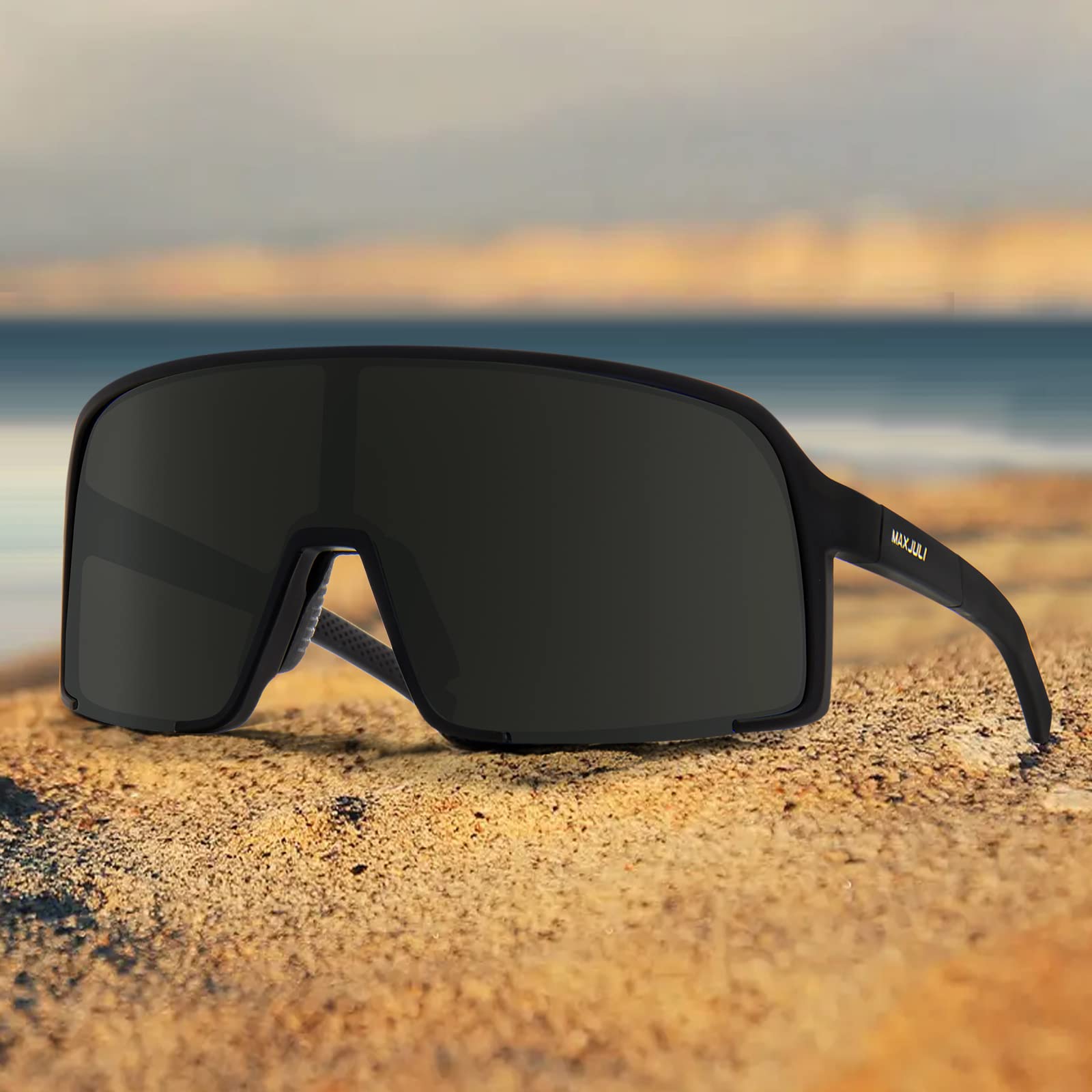 MAXJULI Polarized Sunglasses for Men & Women - UV400 Protection, Windproof Sports Sunglasses for Cycling, Running, Outdoor Activities - Perfect for Driving, Beach & Summer Adventures