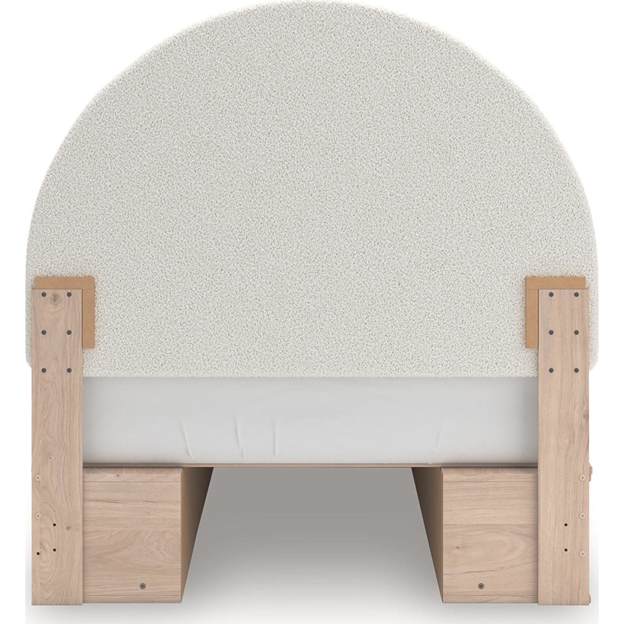 Arloster Modern Platform Bed Frame with 4 Storage Drawers - Tan & White Finish - Perfect for Small Bedrooms & Studio Apartments