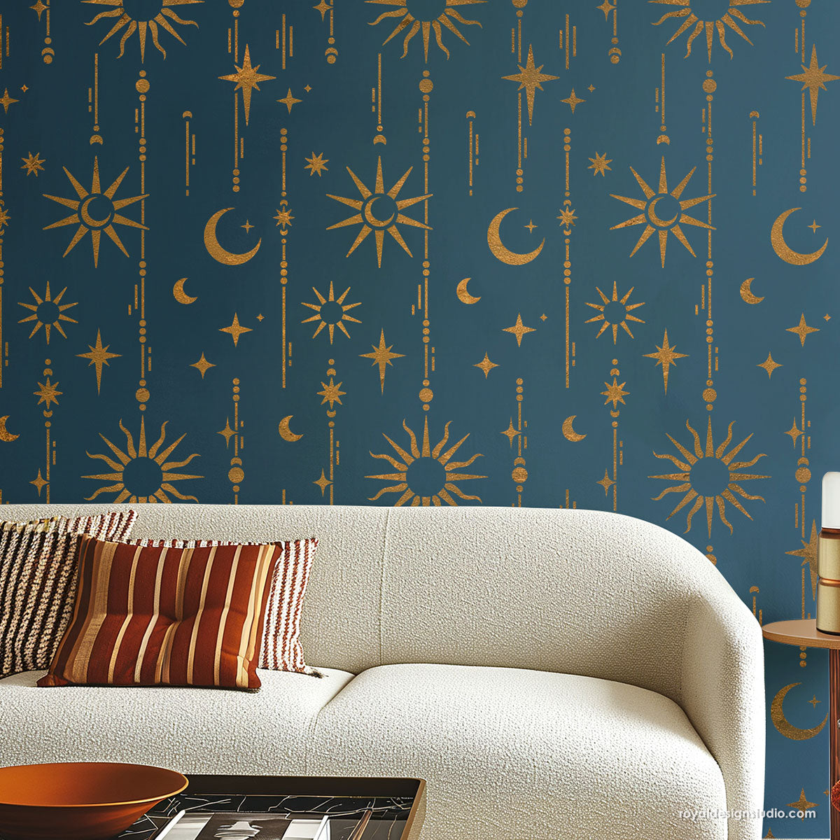 Celestial Moon and Stars Stencil for DIY Crafts, Wall Art, and Home Decor - Perfect for Painting, Scrapbooking, and Custom Designs