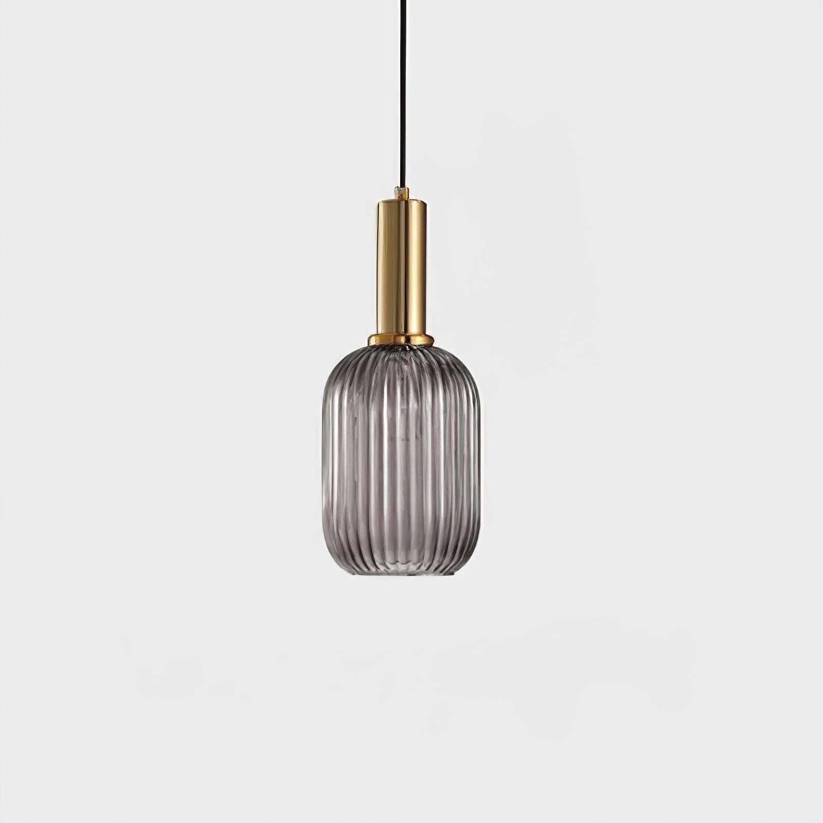 Nina Ribbed Pendant Light - Modern Glass Ceiling Lamp for Dining Room, Kitchen Island, Bedroom & Living Room Decor