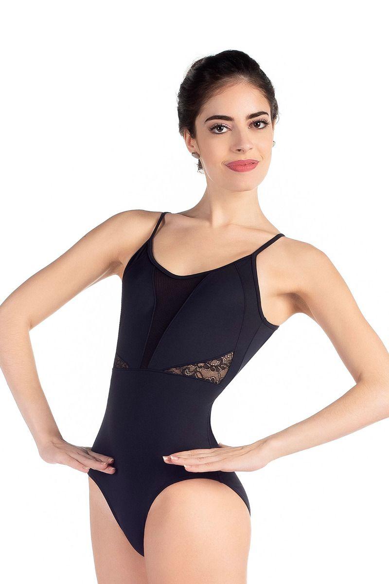 So Danca Women's Elegant Camisole Leotard with Lace Inserts - Ballet, Dancewear, Gymnastics & Performance Practice Outfit