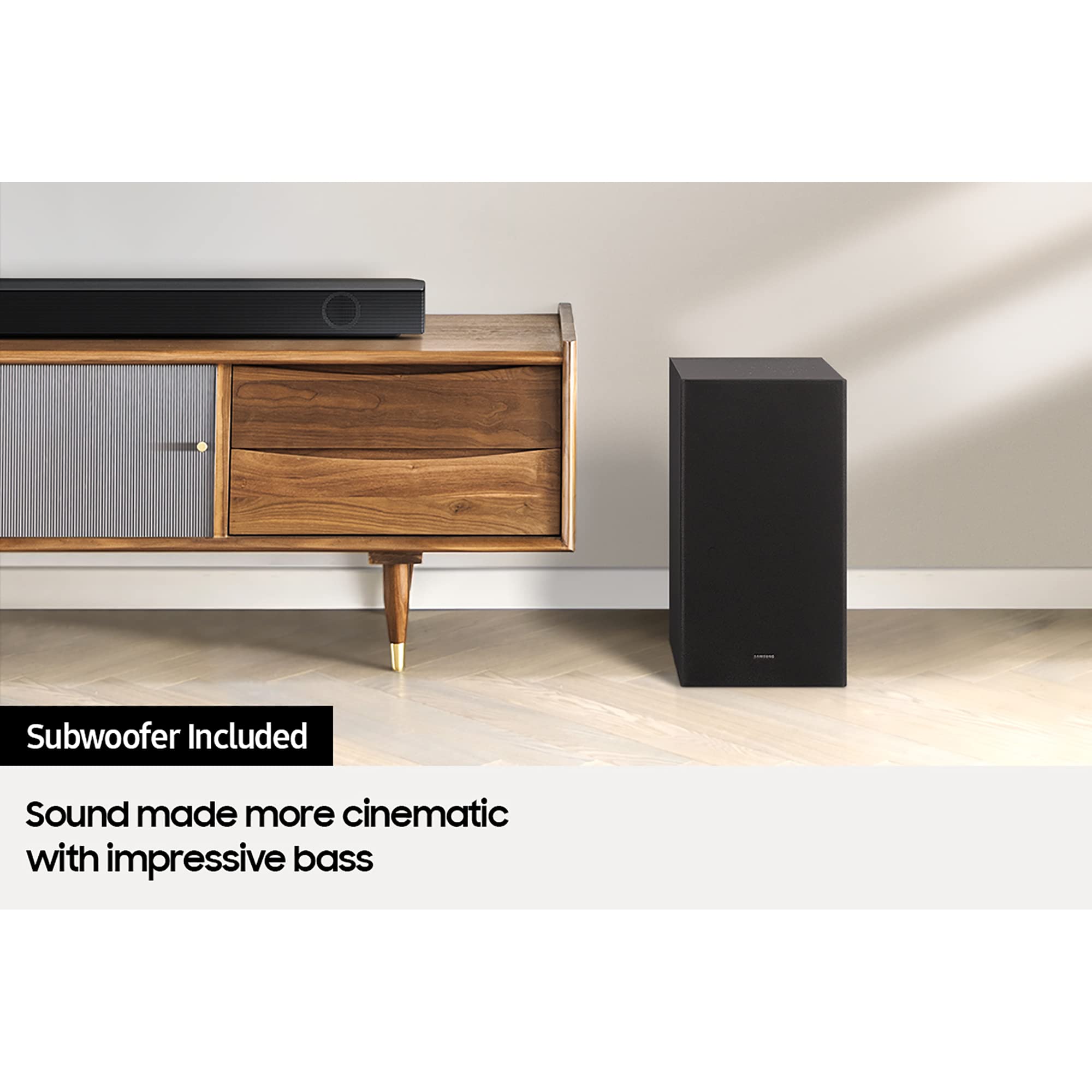 Samsung B650 Soundbar Speaker (2022) - 3.1ch Surround Sound with 7 Speakers, Virtual DTS:X, Wireless Subwoofer, Adaptive Sound Lite, Bluetooth Multiconnect & Wall Mount Kit - Perfect for Home Theater and Gaming
