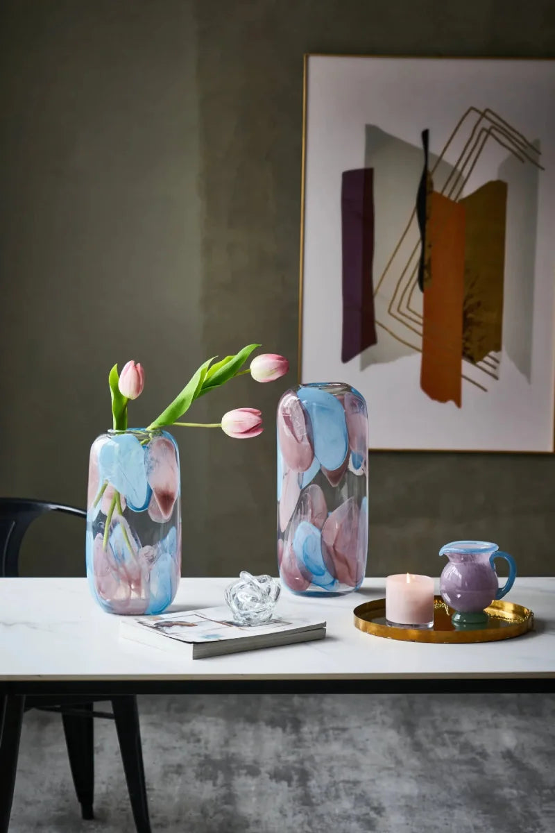 Pastel Bloom Hydroponics Vase - Elegant Glass Flower Vase for Home Decor, Office Desk, Wedding Centerpieces & DIY Plant Growing