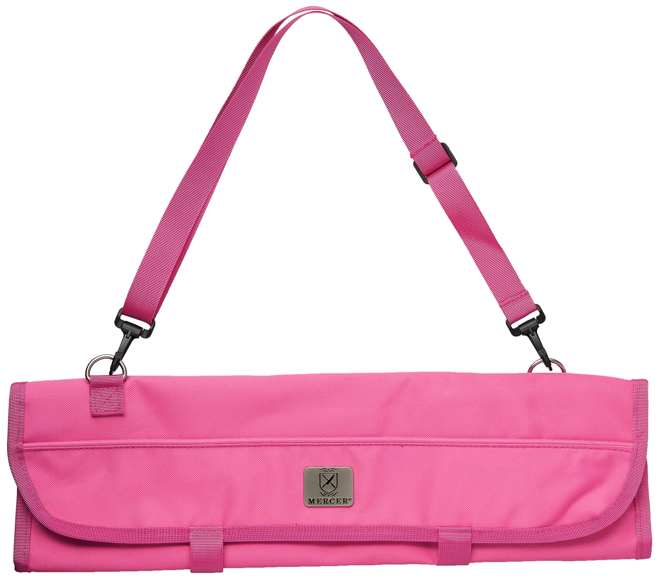 Premium Mercer Culinary 7-Pocket Knife Roll Storage Bag - Professional Chef Knife Organizer Case for Kitchen, Travel & Culinary School (Pink) - Perfect for Chefs, Home Cooks & Culinary Students